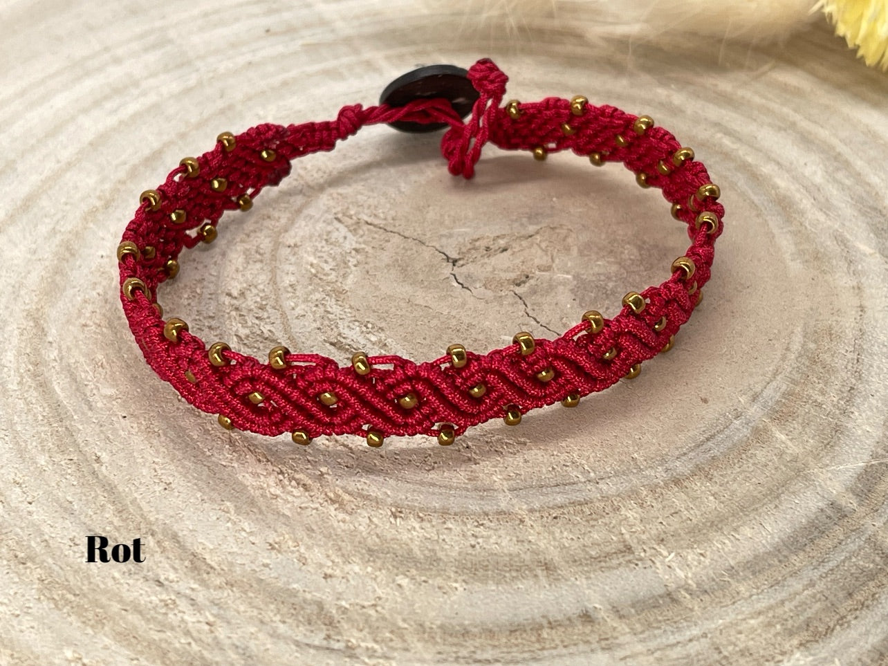 Makramee Schmuck Fussbändchen Fusskettchen "Boho“ II Perlen