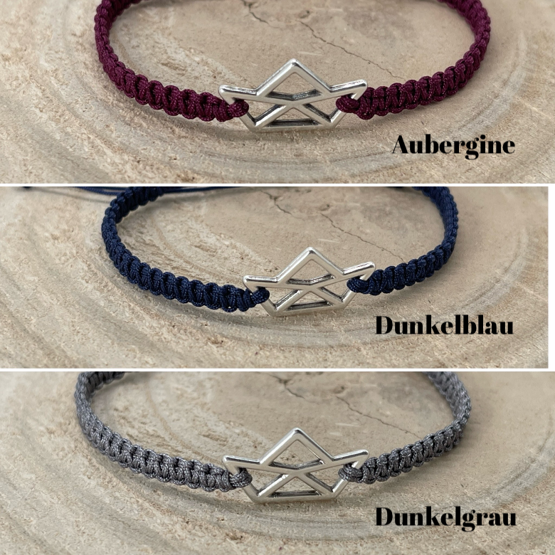 Freundschaftsarmband Makramee Armband Schiff silberfarbenen Edelstahl