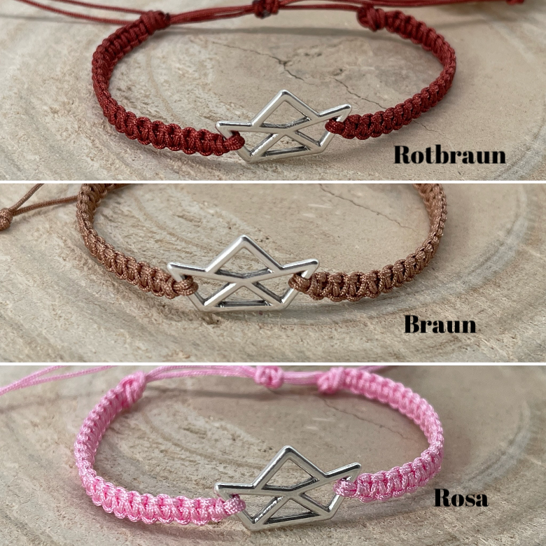 Freundschaftsarmband Makramee Armband Schiff silberfarbenen Edelstahl