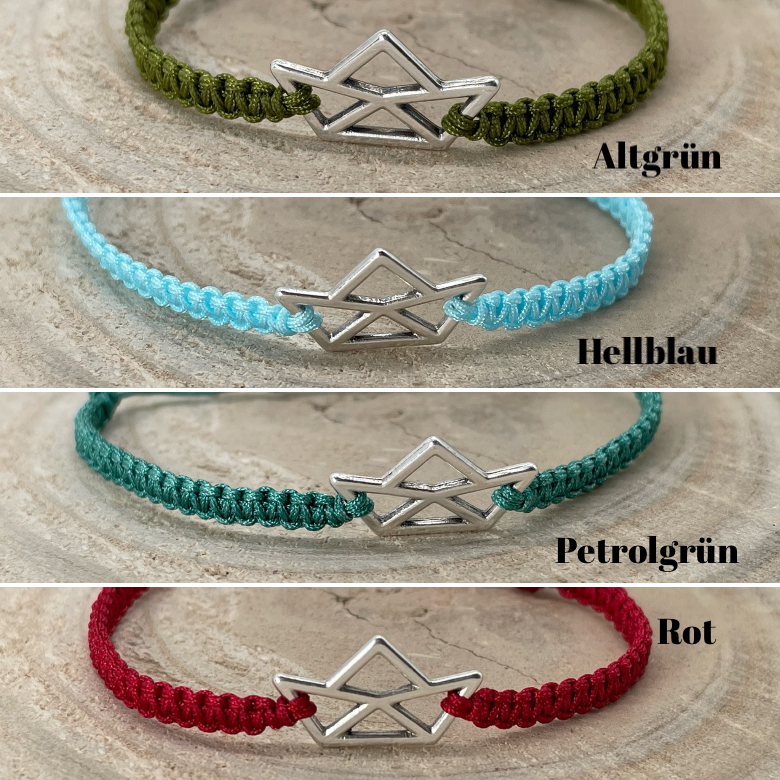 Freundschaftsarmband Makramee Armband Schiff silberfarbenen Edelstahl