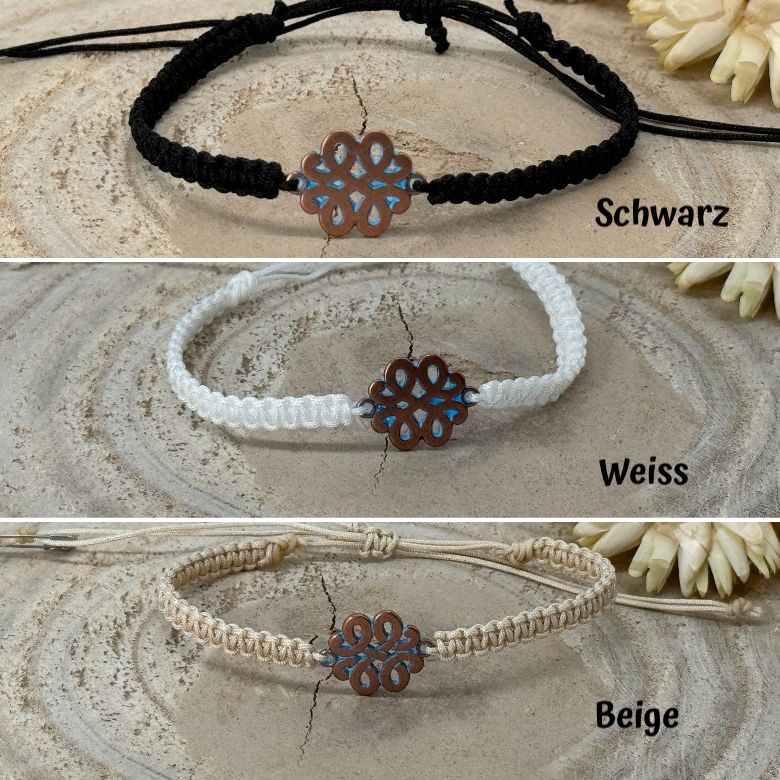 Freundschaftsarmband Makramee Schmuck Armband Ornament farbig silberfarben