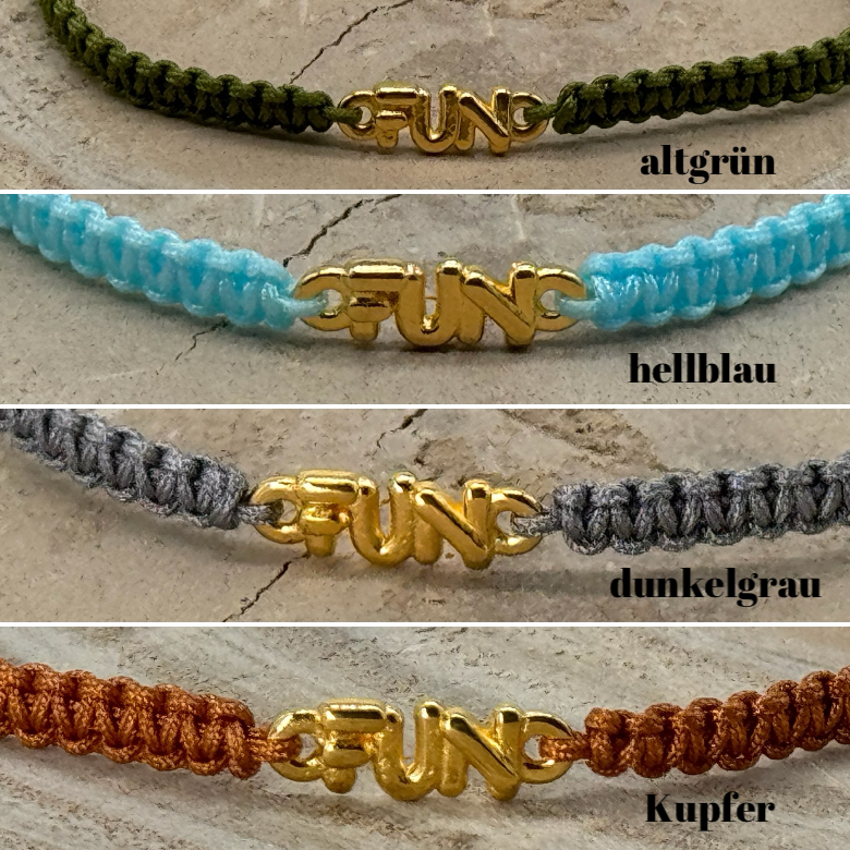 Freundschaftsarmband Makramee Armband Schmuck FUN goldfarben