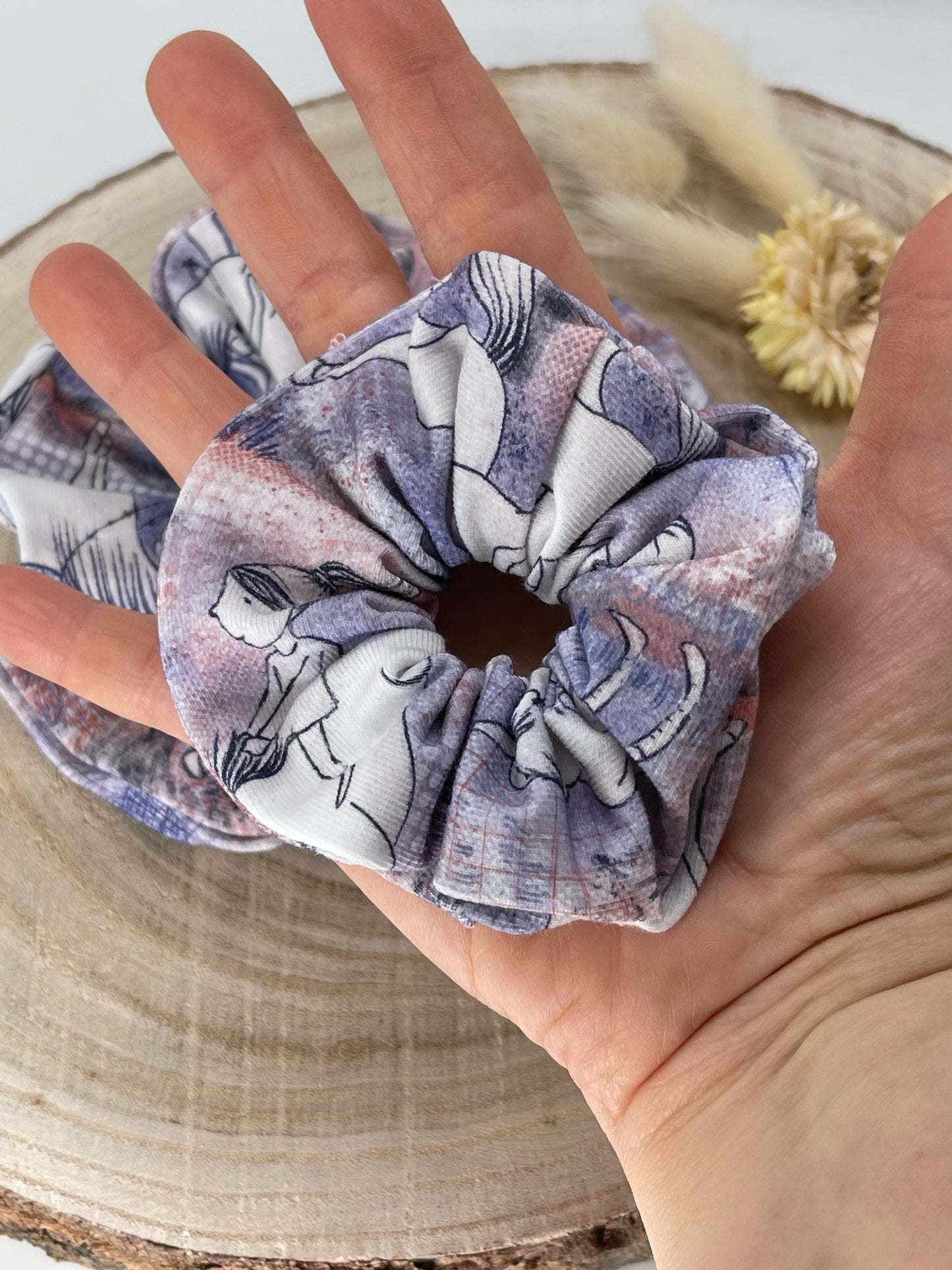 Scrunchie Haargummi elastisches Haarband kleine Reiterin blau für feines oder dickes Haar