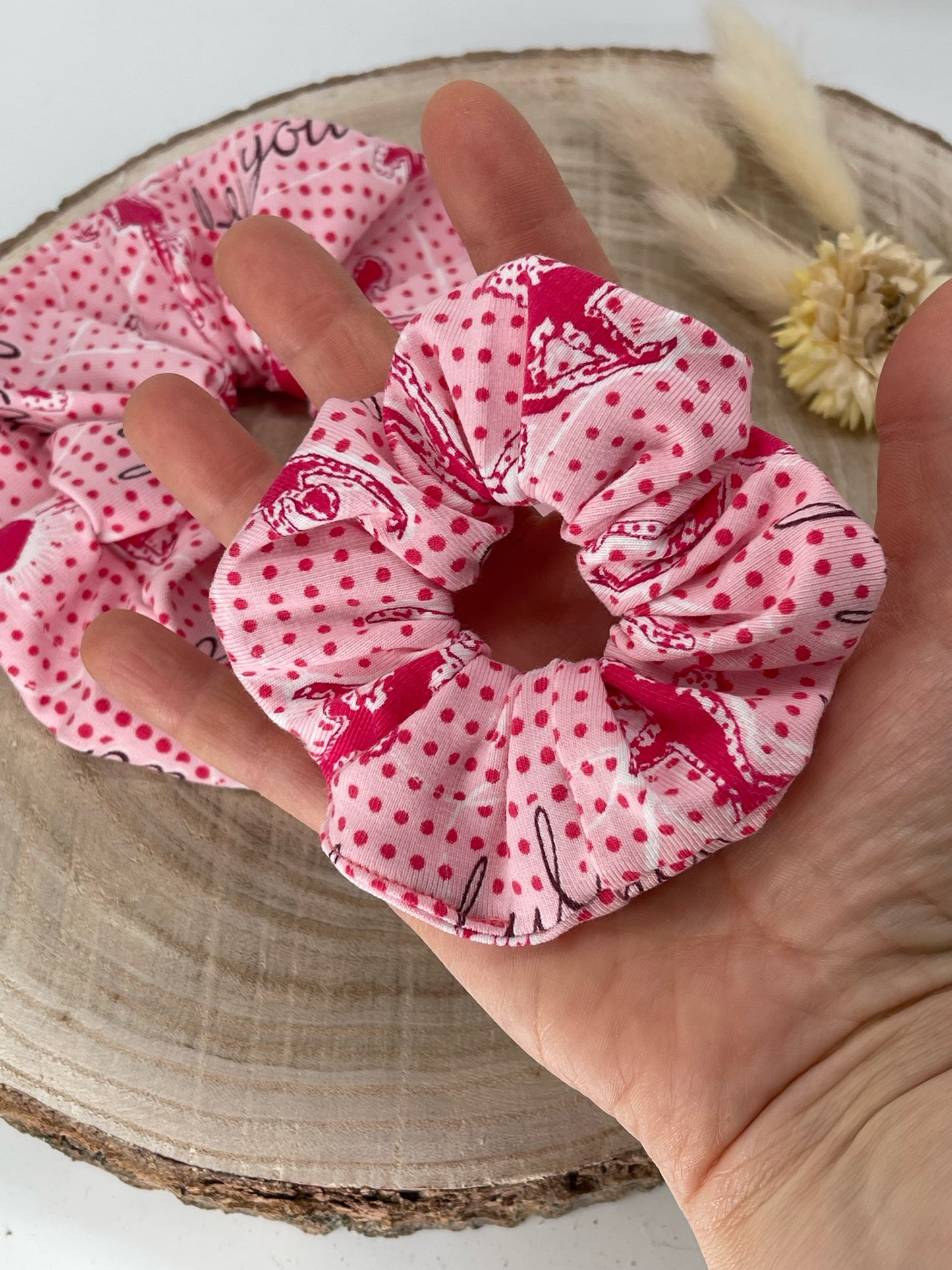 Jersey Scrunchie Haargummi Ballerina auf rosa