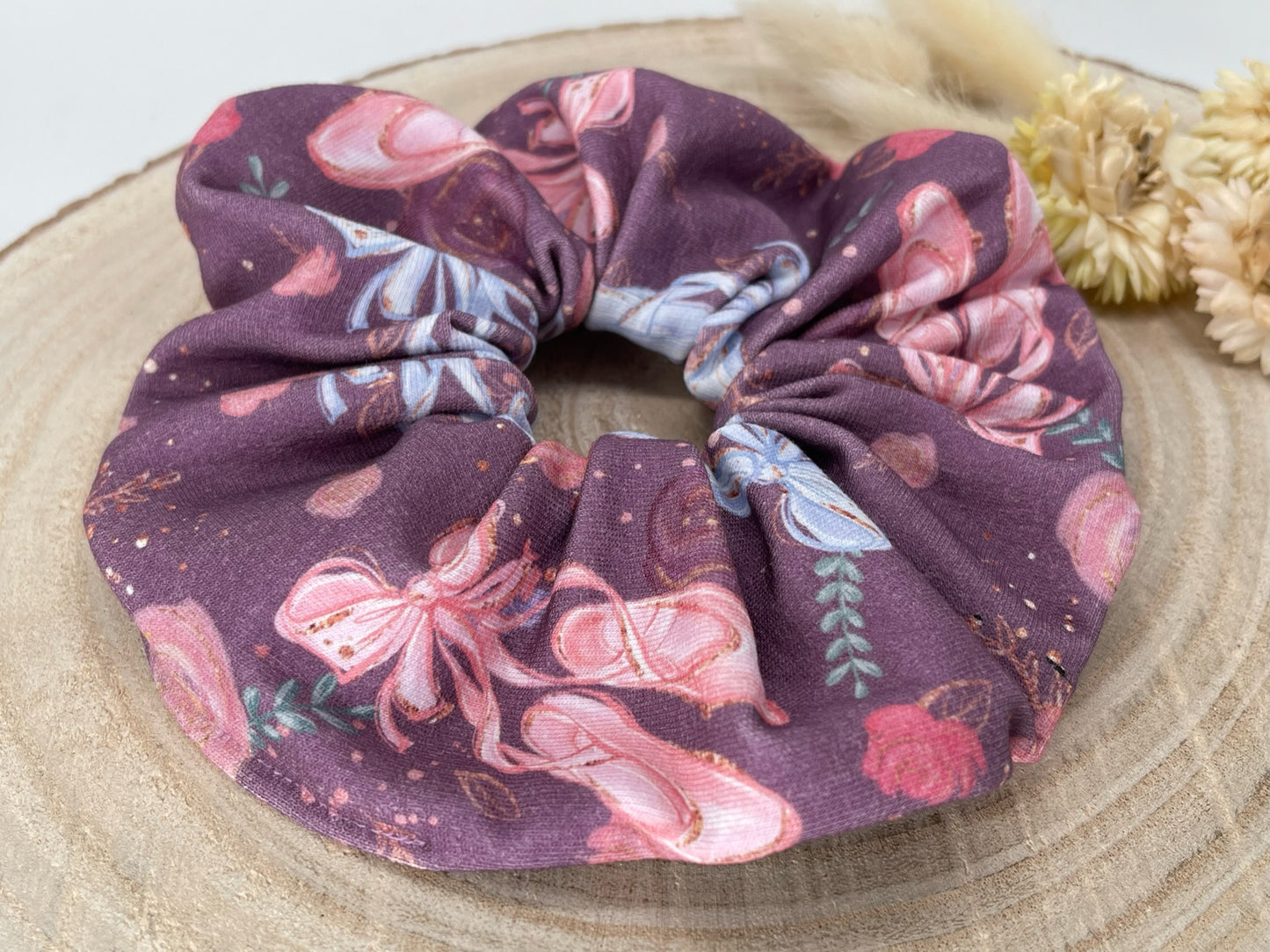 Jersey Scrunchie Haargummi Ballett Schuhe lila