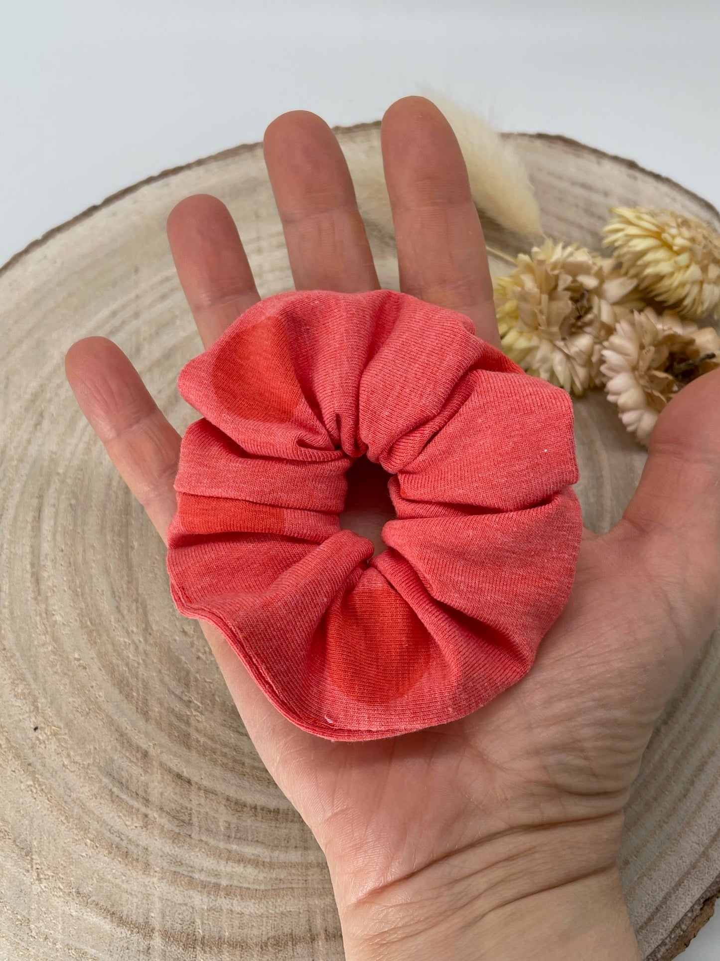 Jersey Scrunchie Haargummi orange Punkte