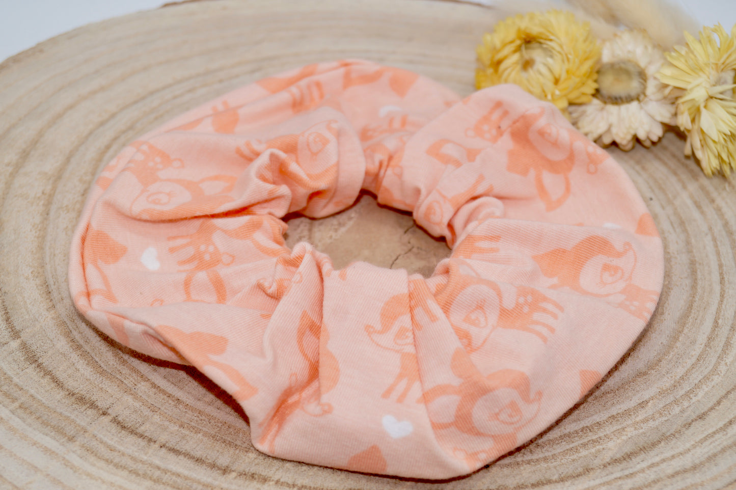 Scrunchie Haargummi Haarband Rehkitz Apricot rosa