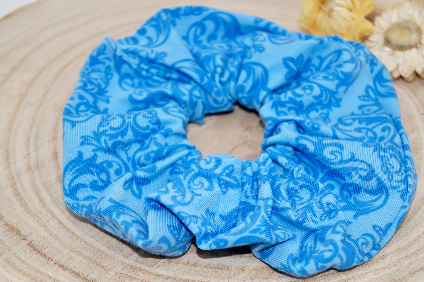 Scrunchie Haargummi Ornament blau