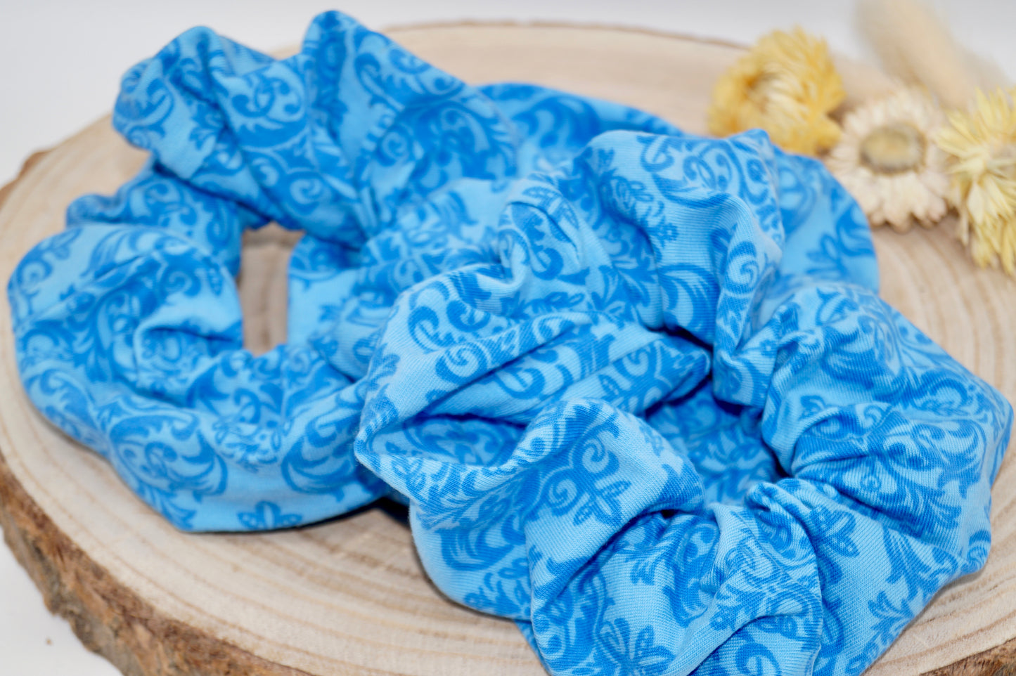 Scrunchie Haargummi Ornament blau
