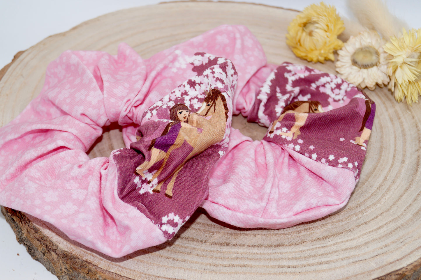 Scrunchie Haargummi Pferdeliebe rosa