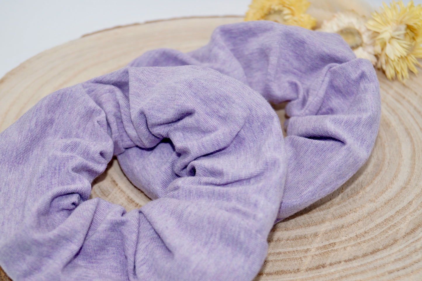 Jersey Scrunchie Haargummi Uni meliert lila