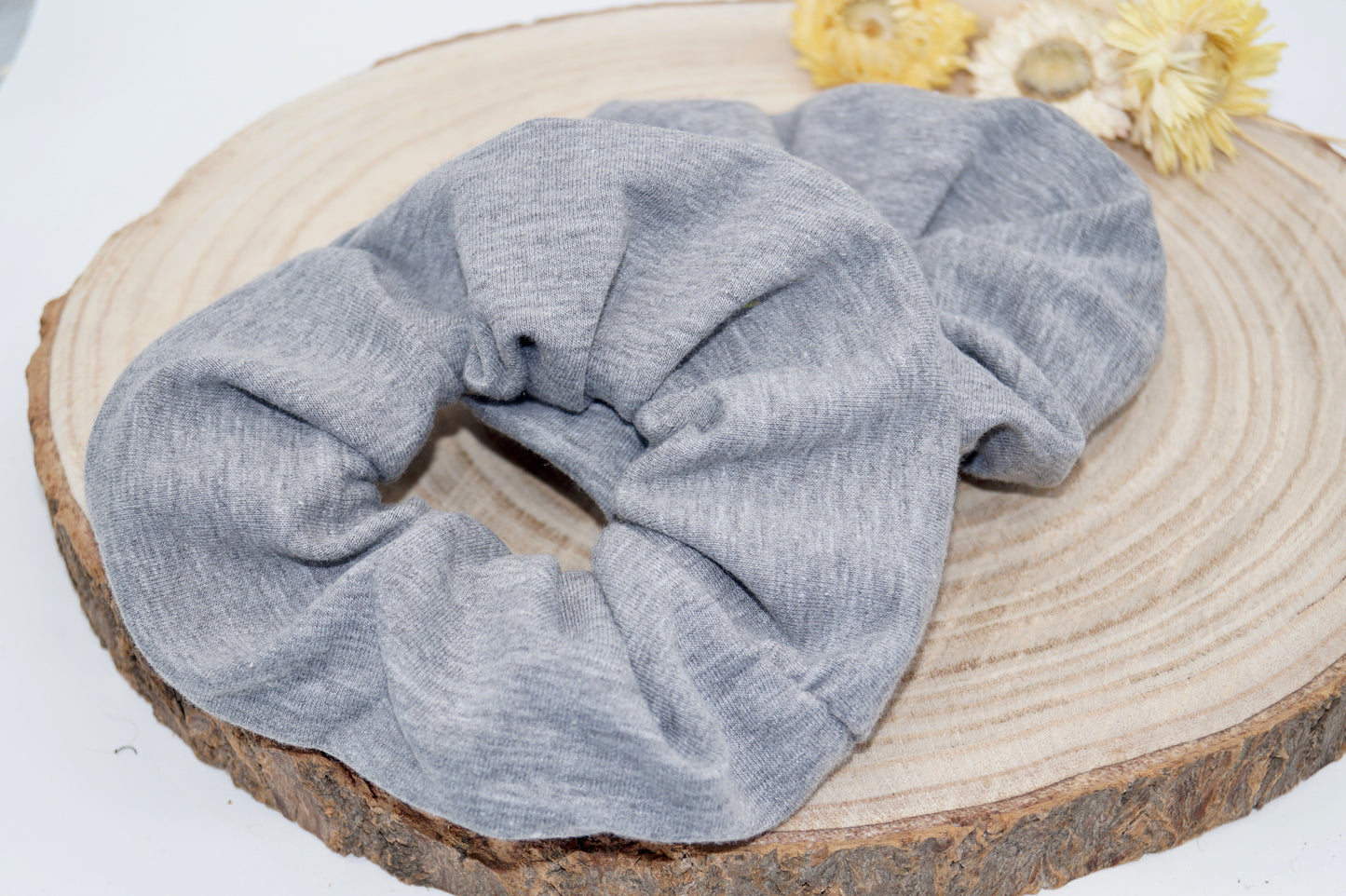 Jersey Scrunchie Haargummi grau melierte uni