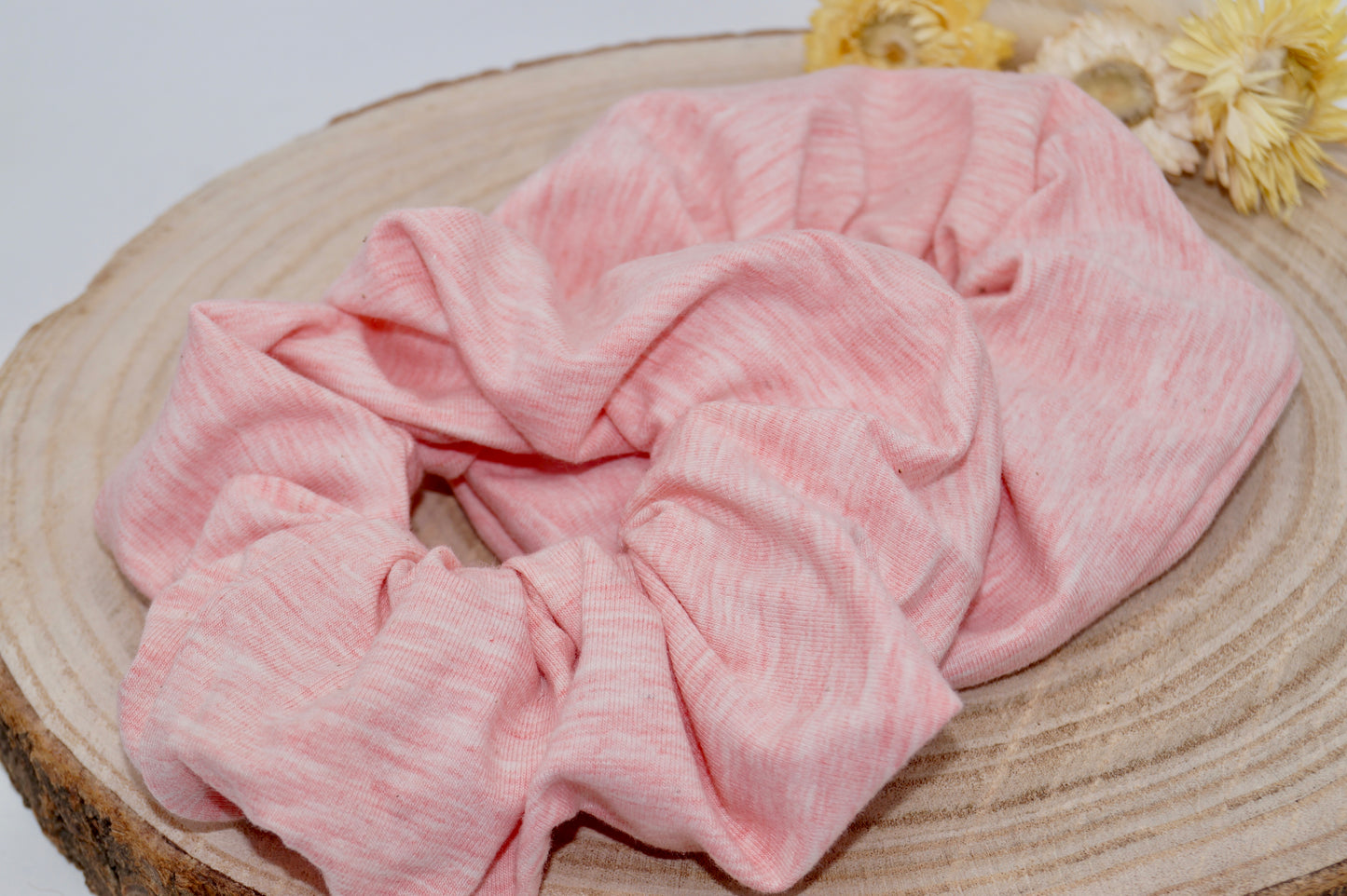 Jersey Scrunchie Haargummi Uni rosa meliert