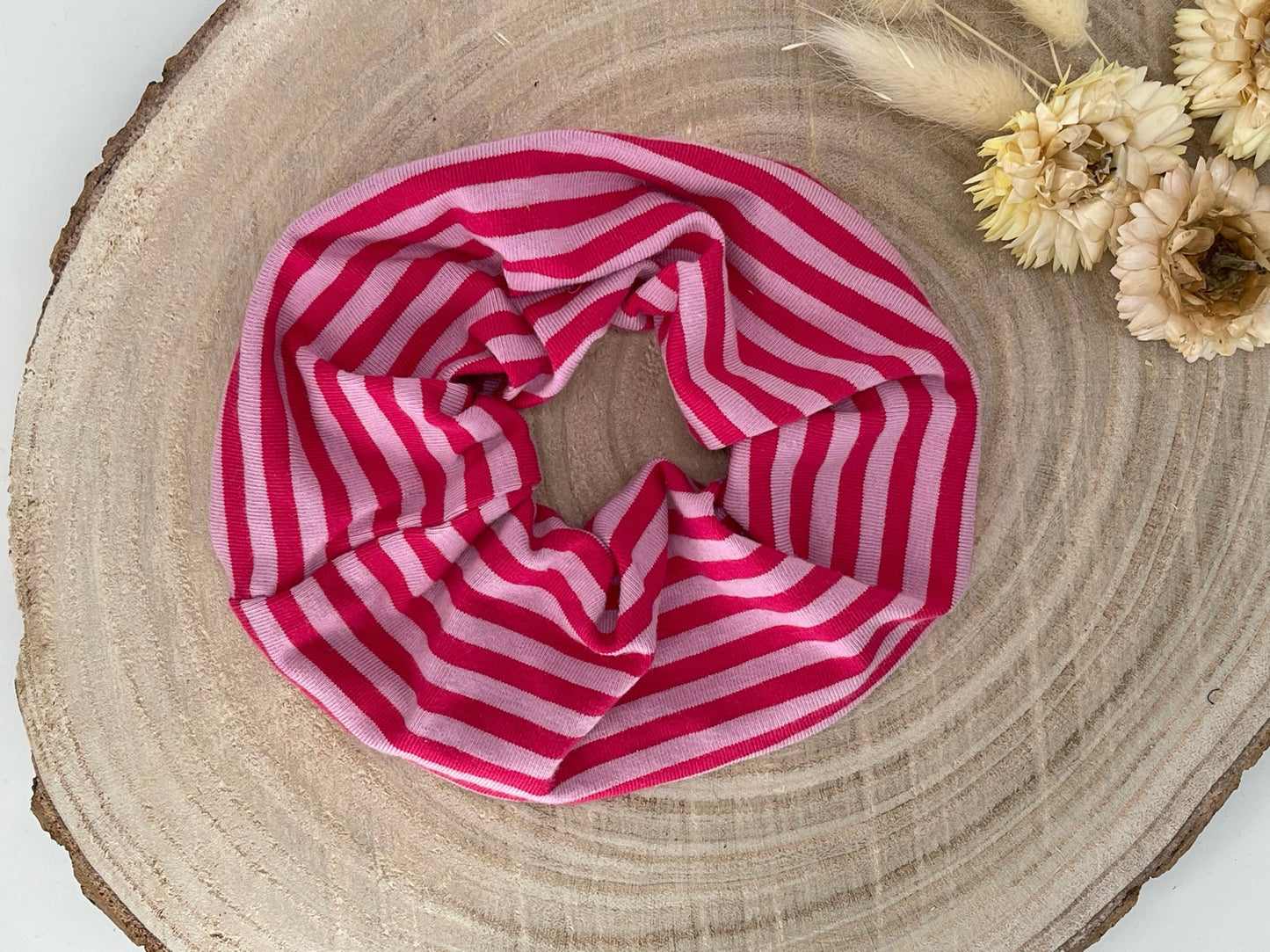 Scrunchie Haargummi Streifen pink rosa