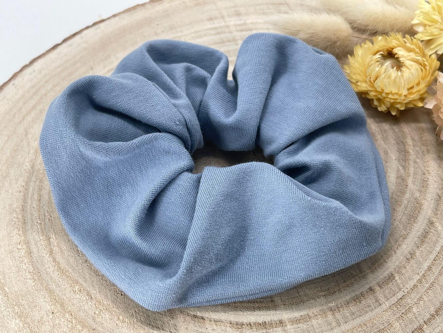 Jersey Scrunchie Haargummi blau Uni
