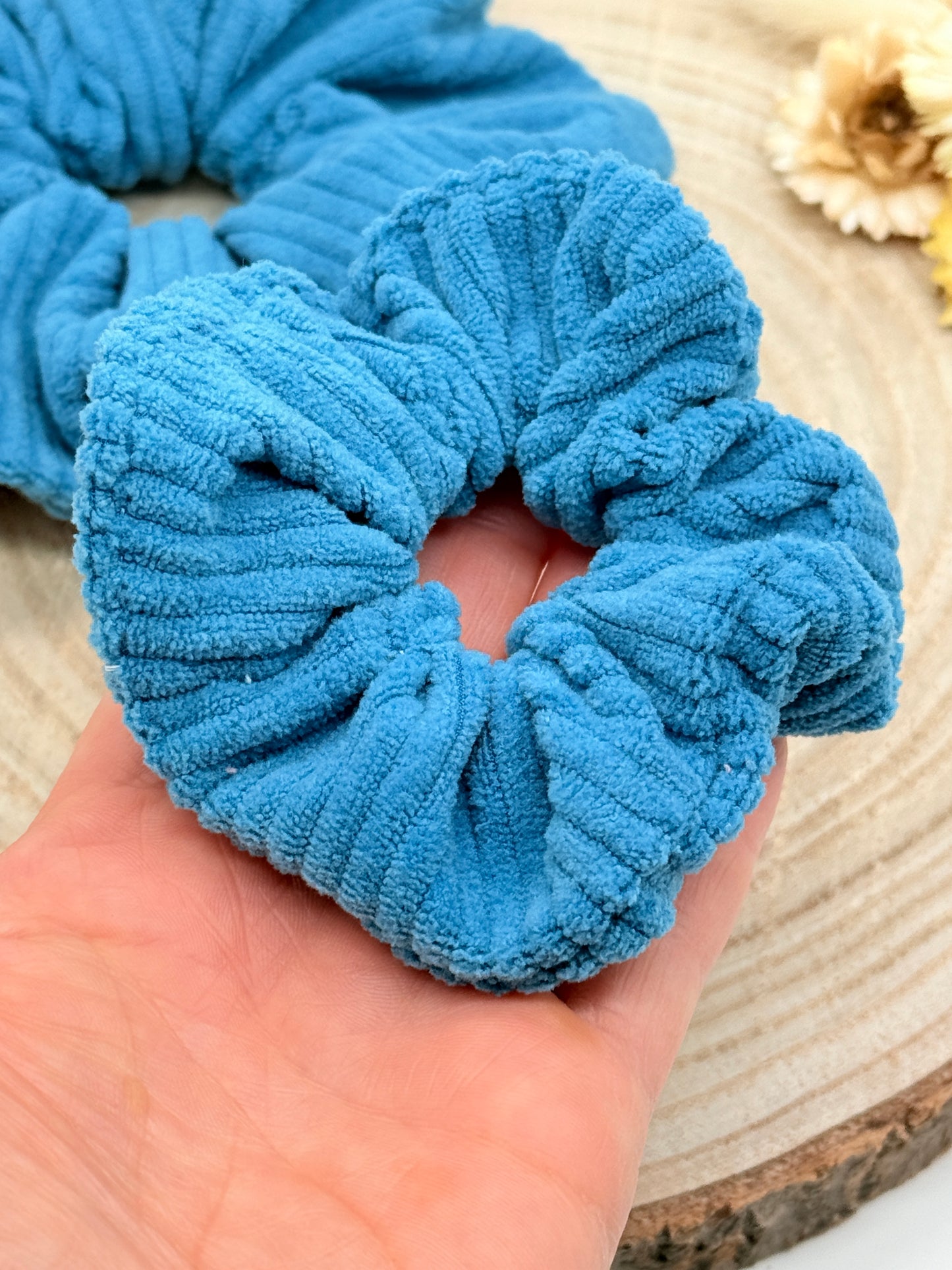 Cord Scrunchie Haargummi uni petrolgrün