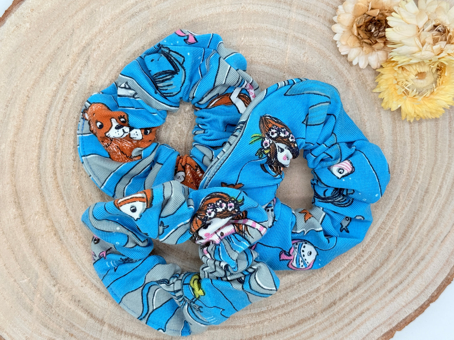 Jersey Scrunchie Haargummi Meerjungfrau blau