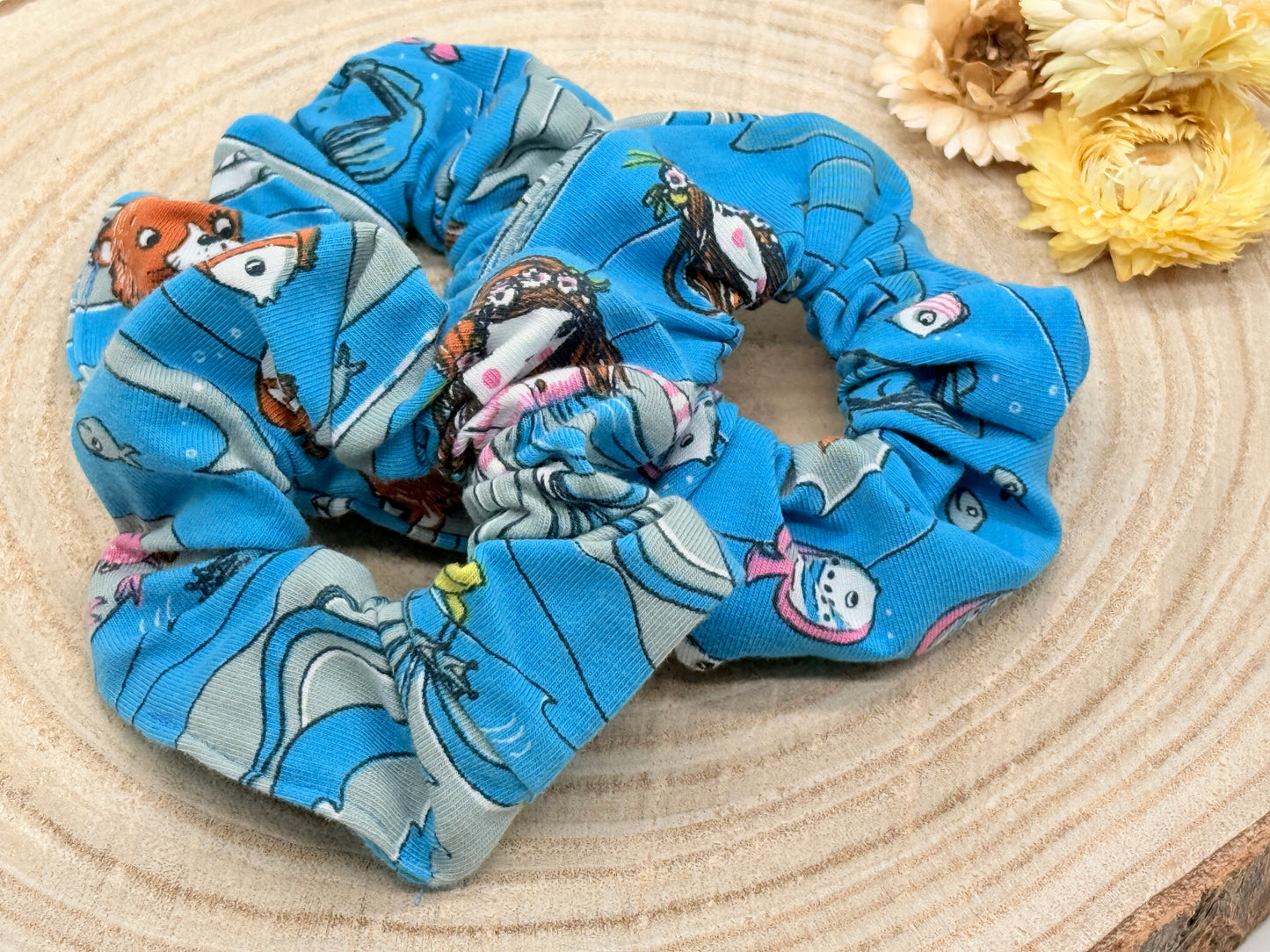 Jersey Scrunchie Haargummi Meerjungfrau blau