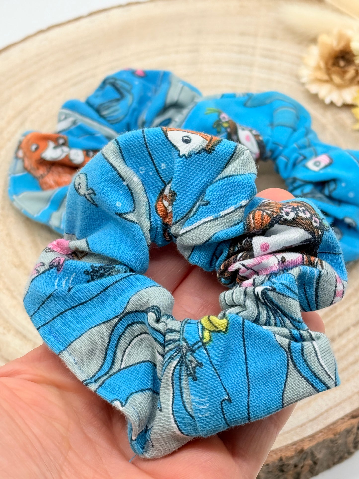 Jersey Scrunchie Haargummi Meerjungfrau blau