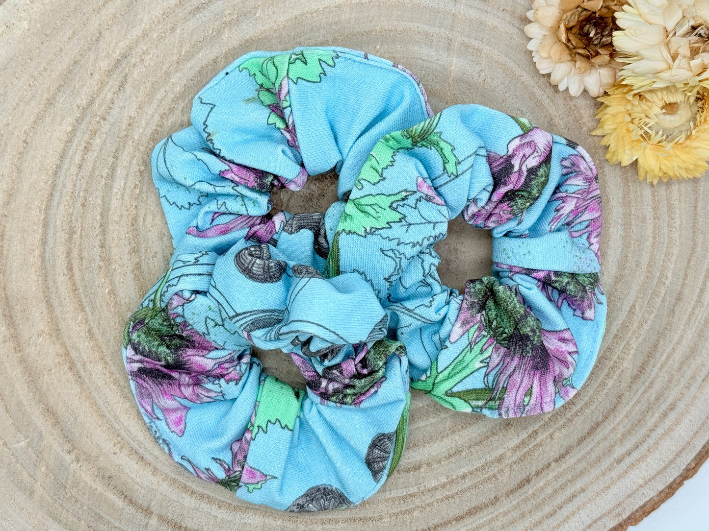 Jersey Scrunchie Haargummi Distel blau