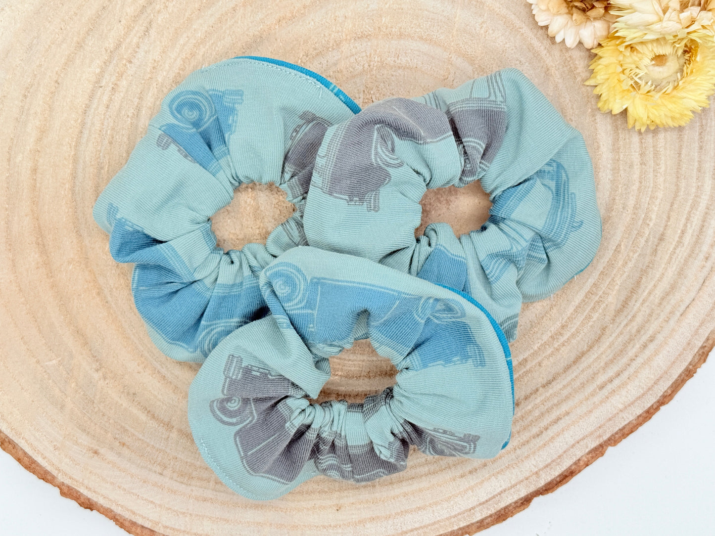 Jersey Scrunchie Haargummi Bulli Bus blau