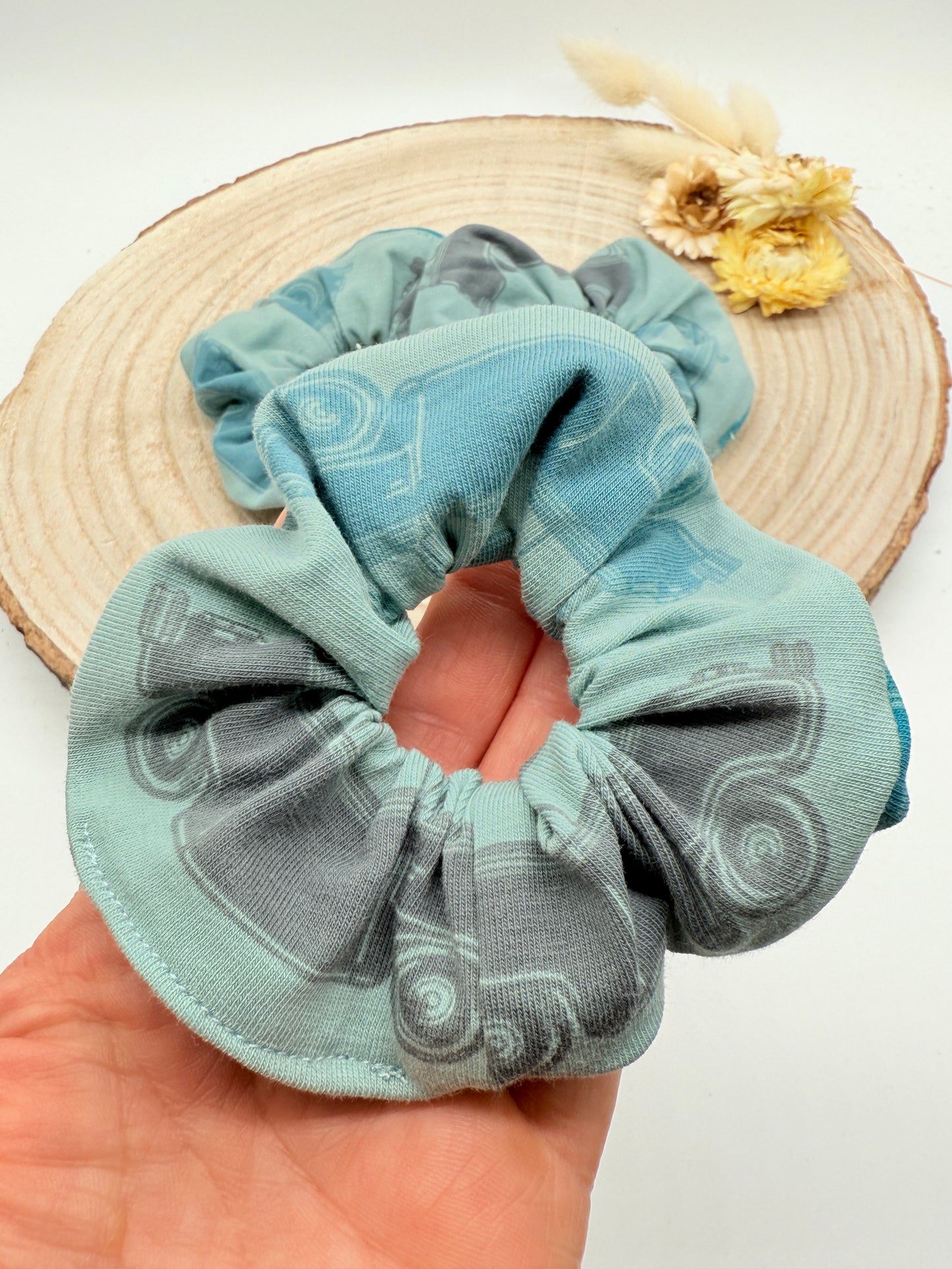 Jersey Scrunchie Haargummi Bulli Bus blau