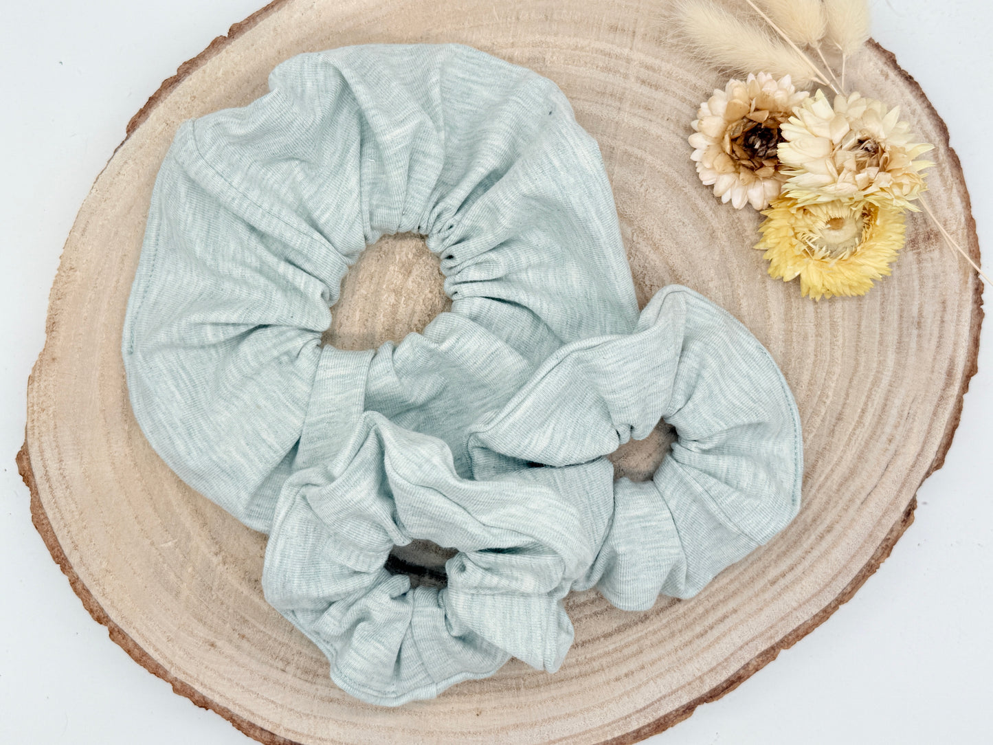 Jersey Scrunchie Haargummi blau meliert
