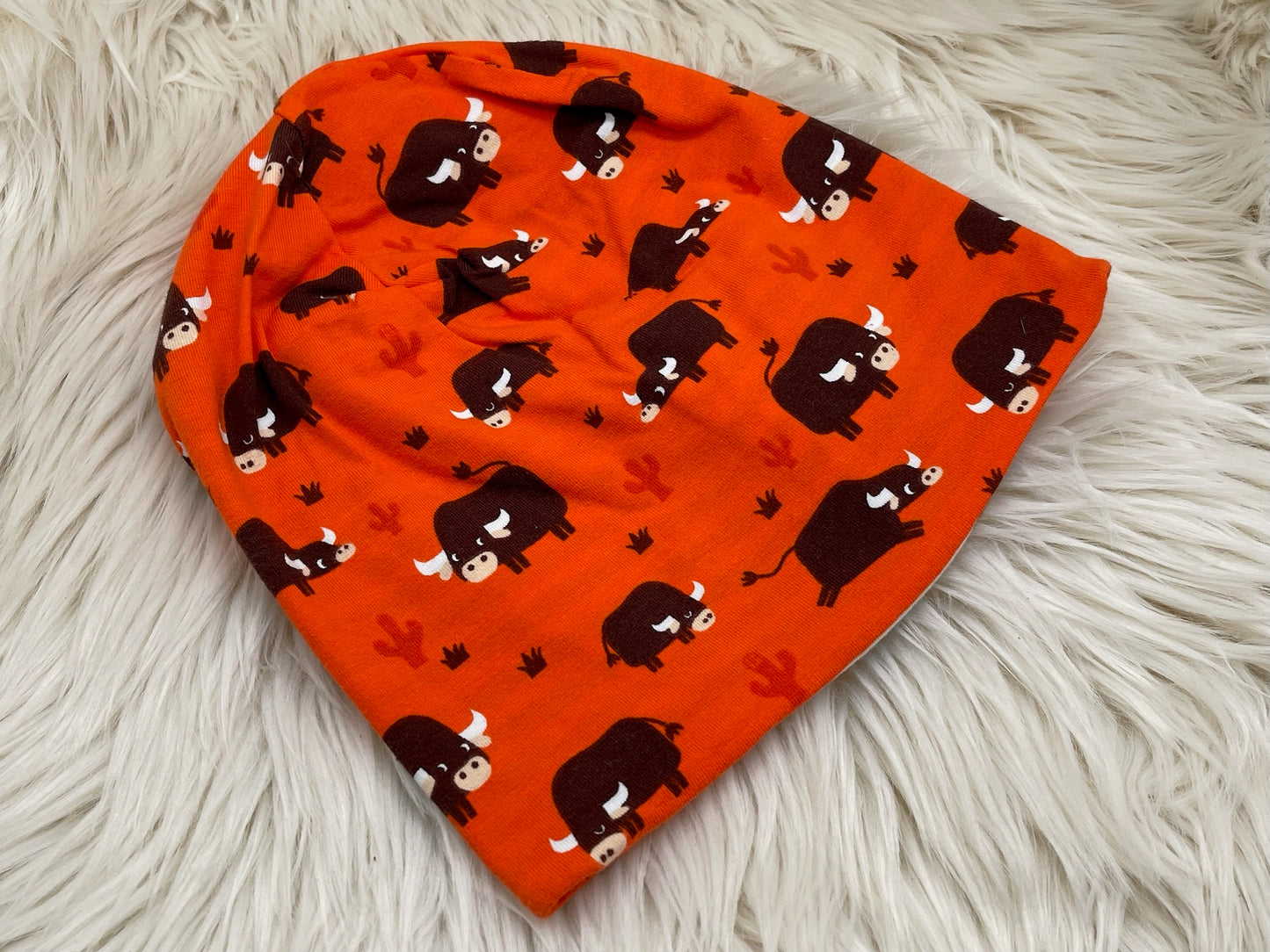 Wendebeanie Büffel orange