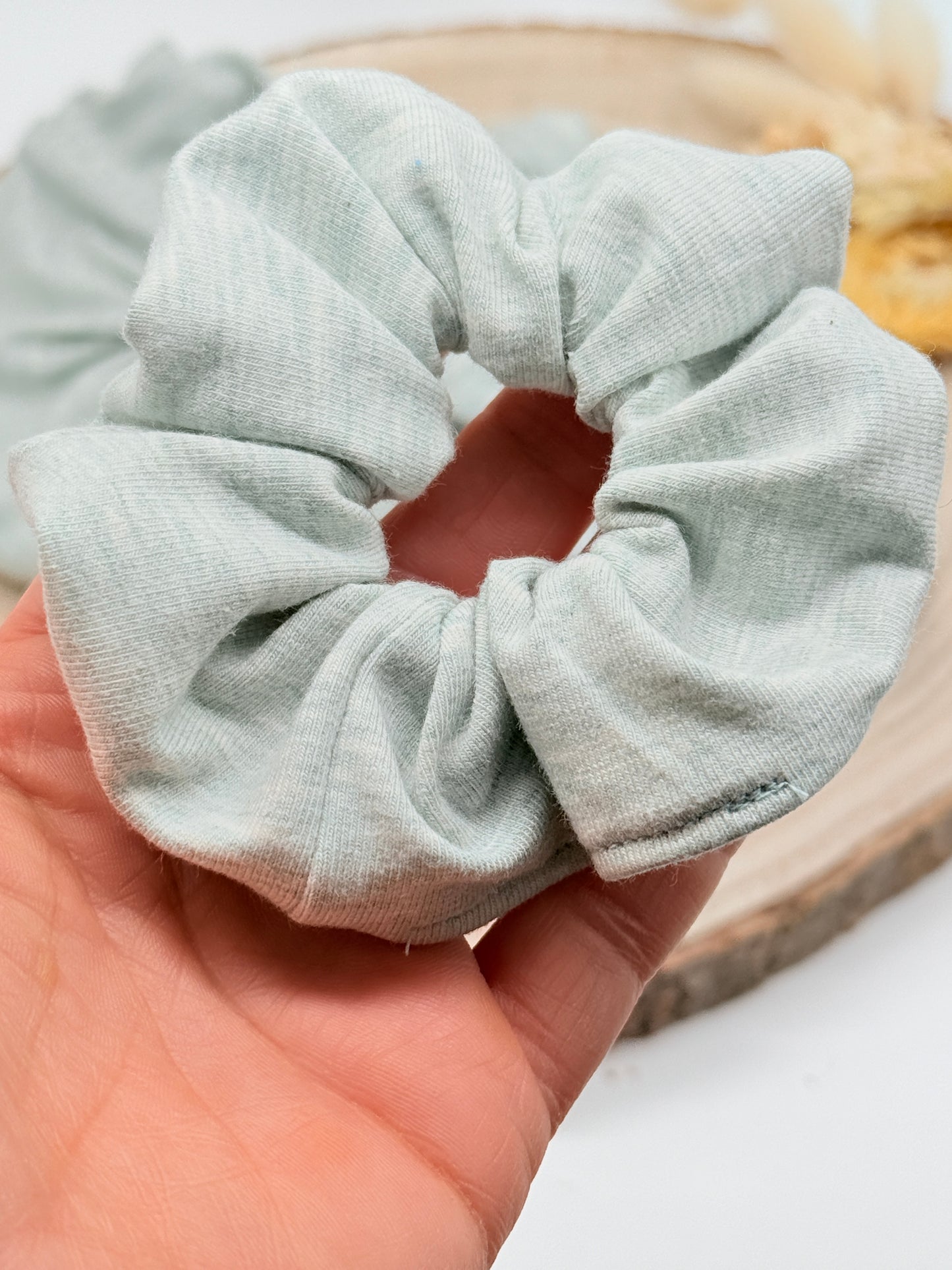 Jersey Scrunchie Haargummi blau meliert