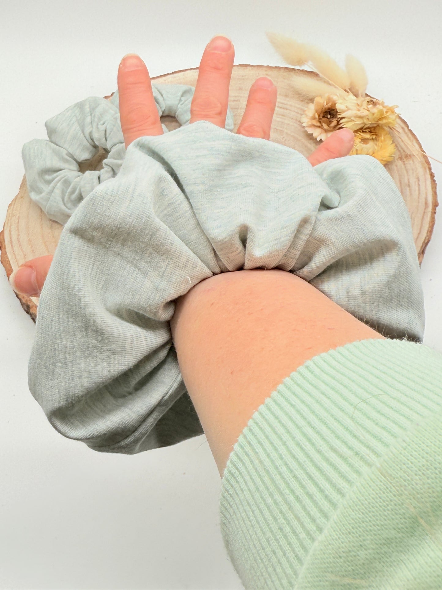 Jersey Scrunchie Haargummi blau meliert