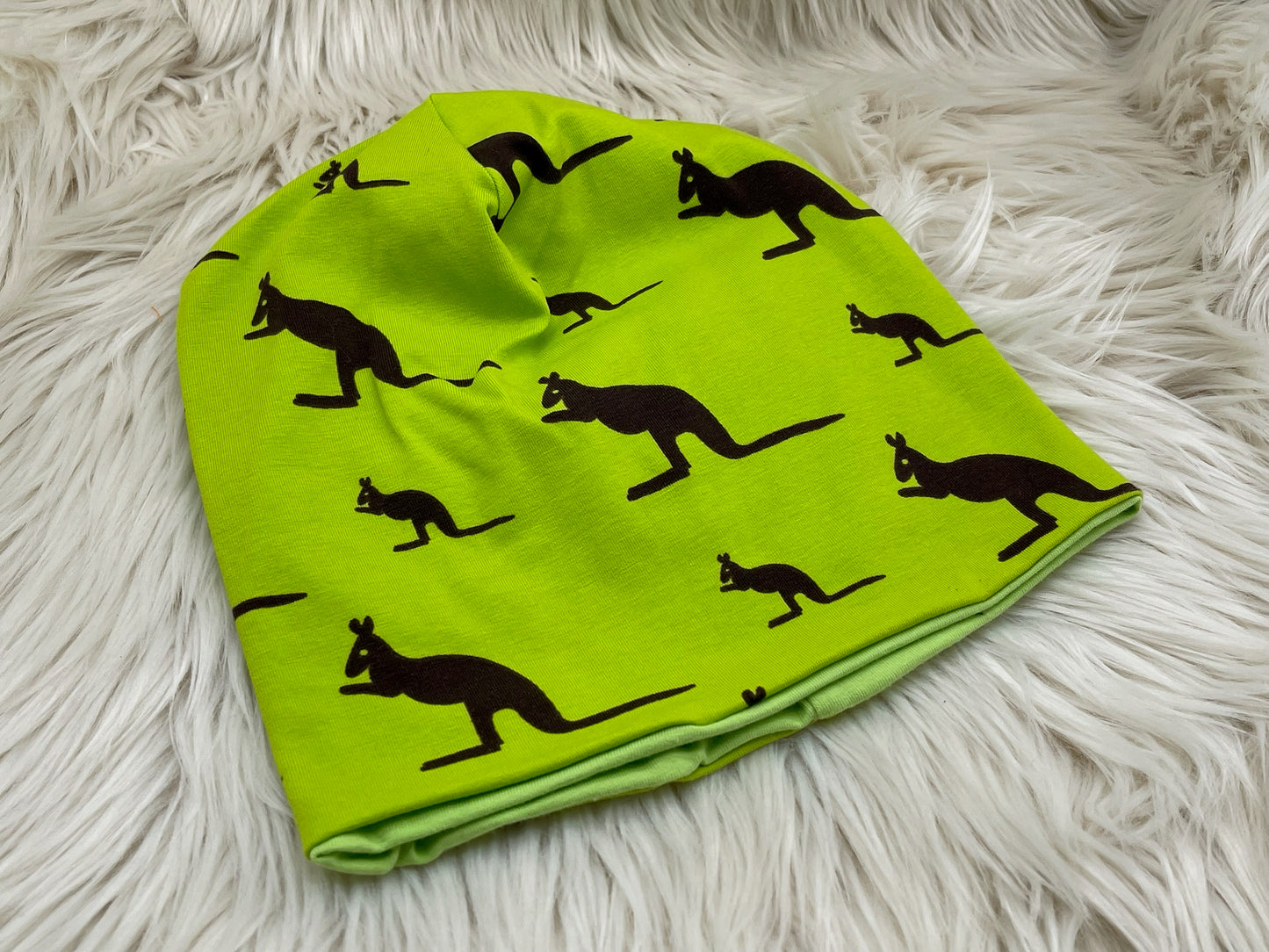 Wendebeanie Känguru grün
