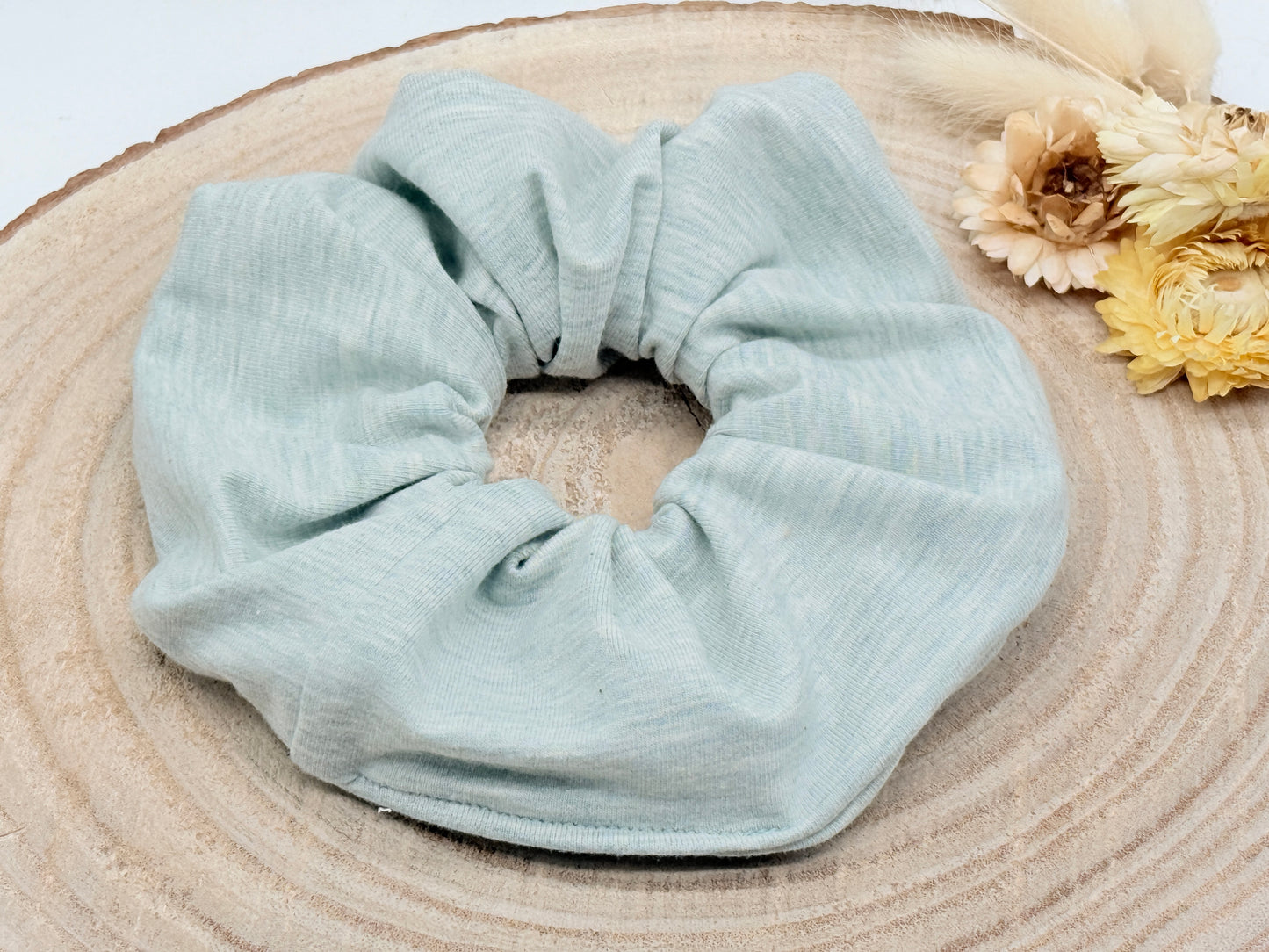 Jersey Scrunchie Haargummi blau meliert