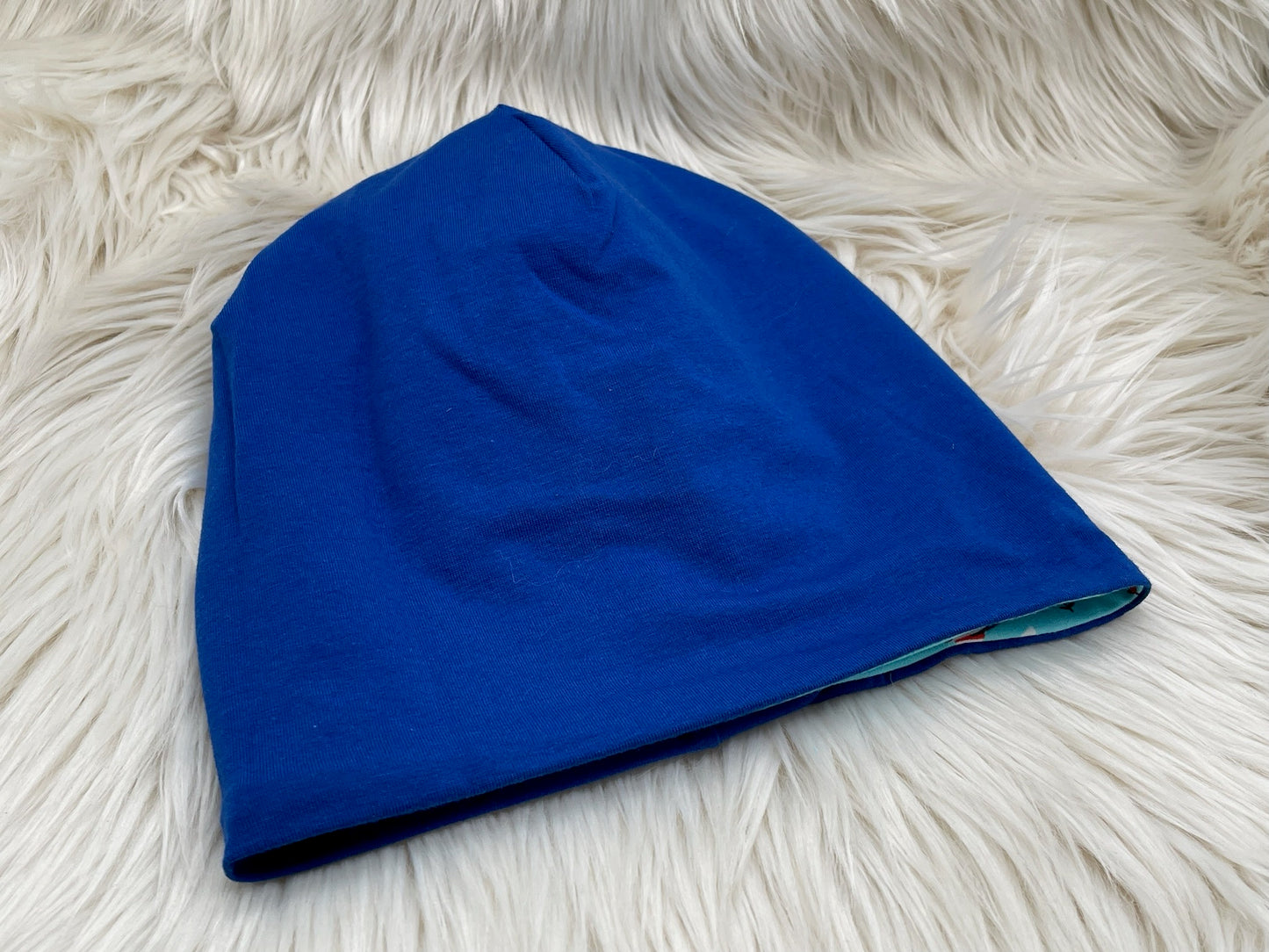 Wendebeanie Rehkitz blau