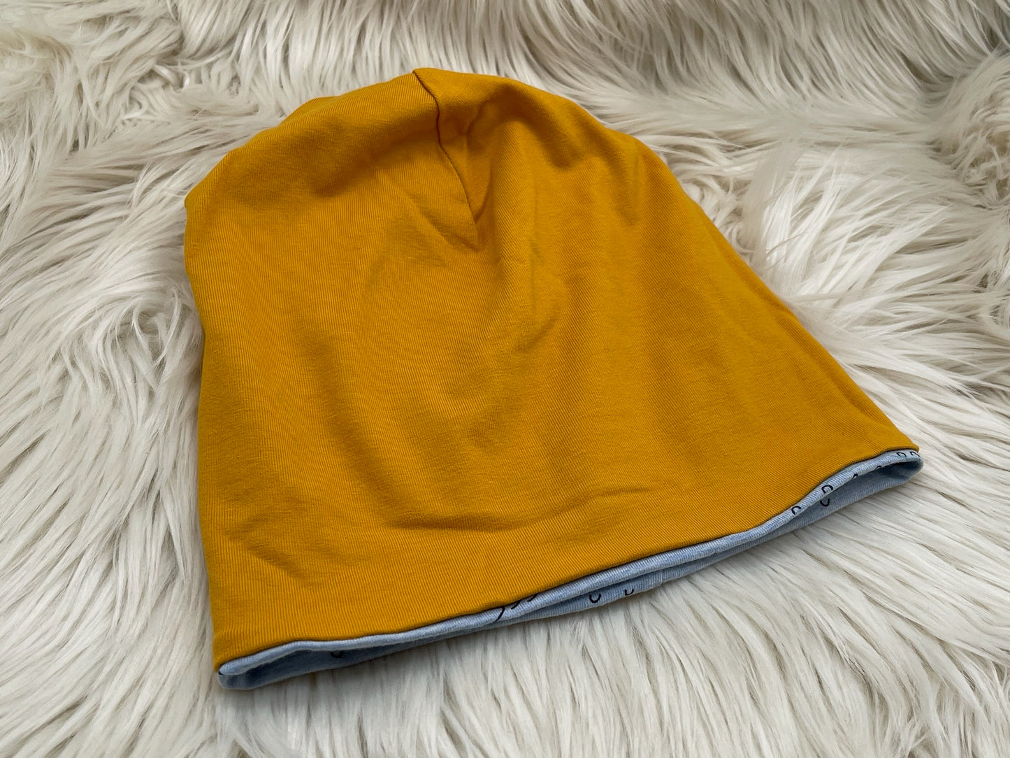Wendebeanie Meerjungfrau blau