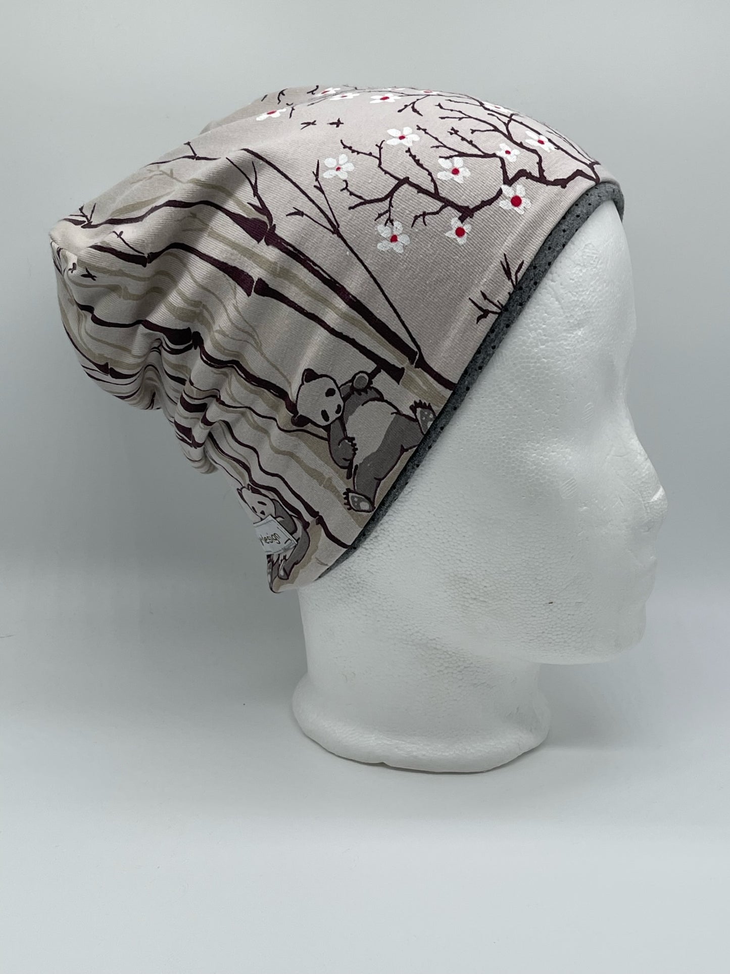 Wendebeanie Pandabär beige