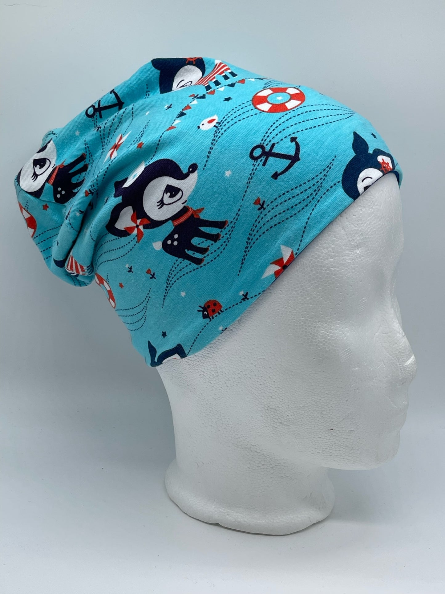 Wendebeanie Rehkitz blau