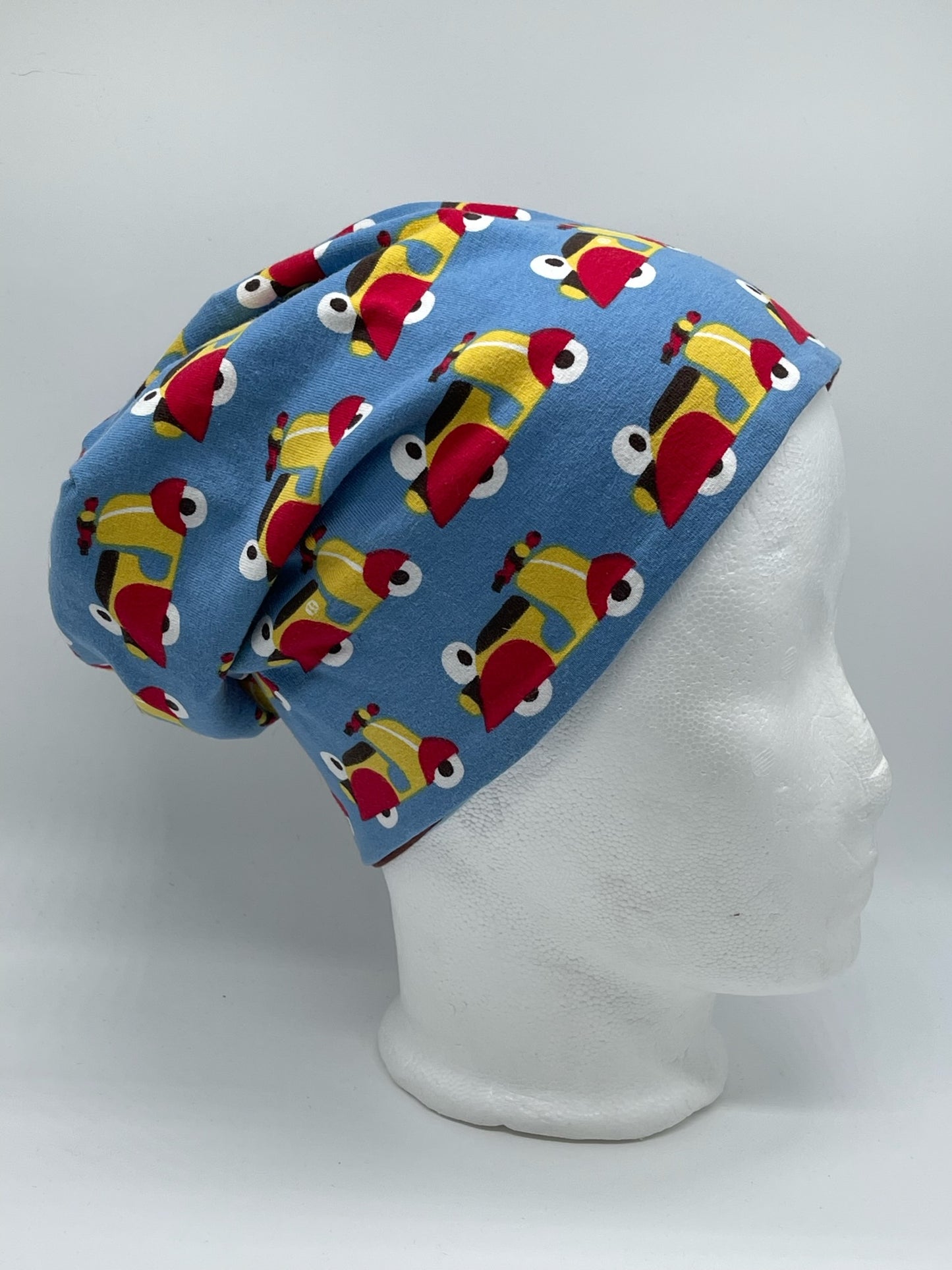 Wendebeanie Motorroller blau