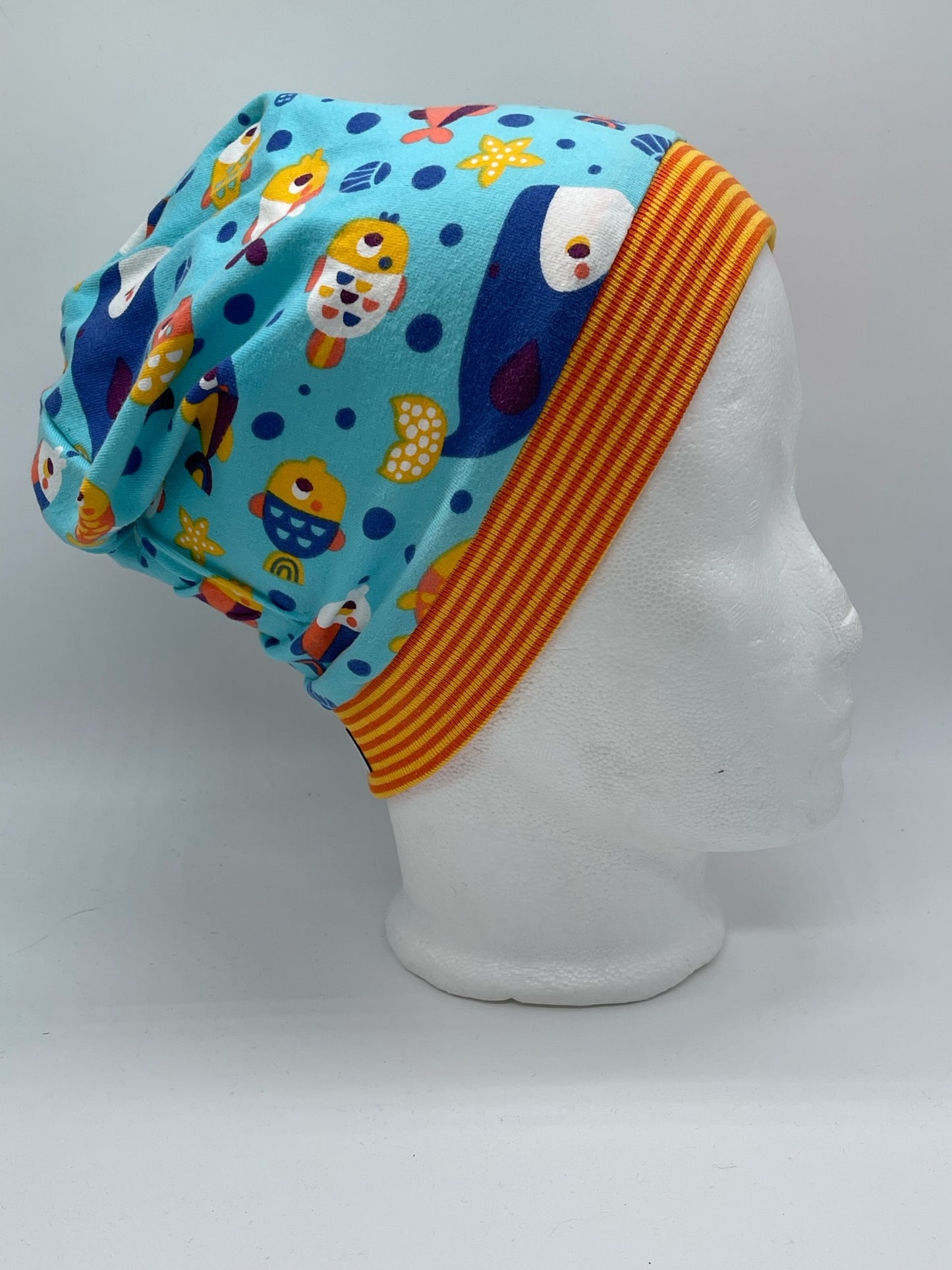 Beanie Fisch blau