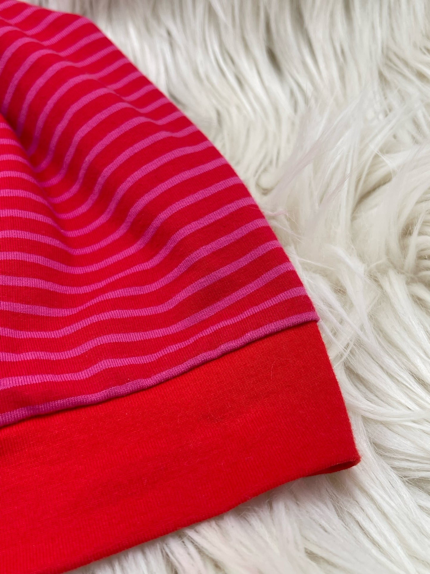 Beanie Streifen rosa/rot