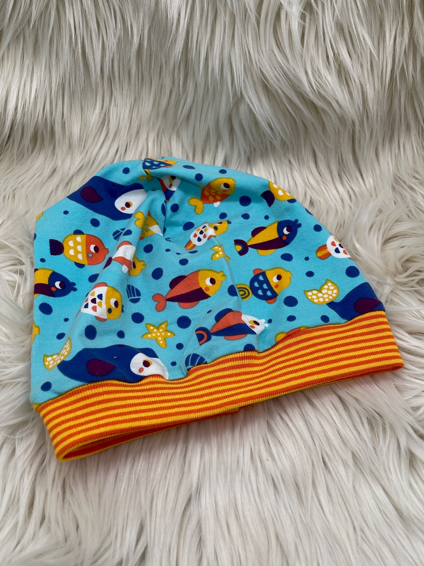 Beanie Fisch blau