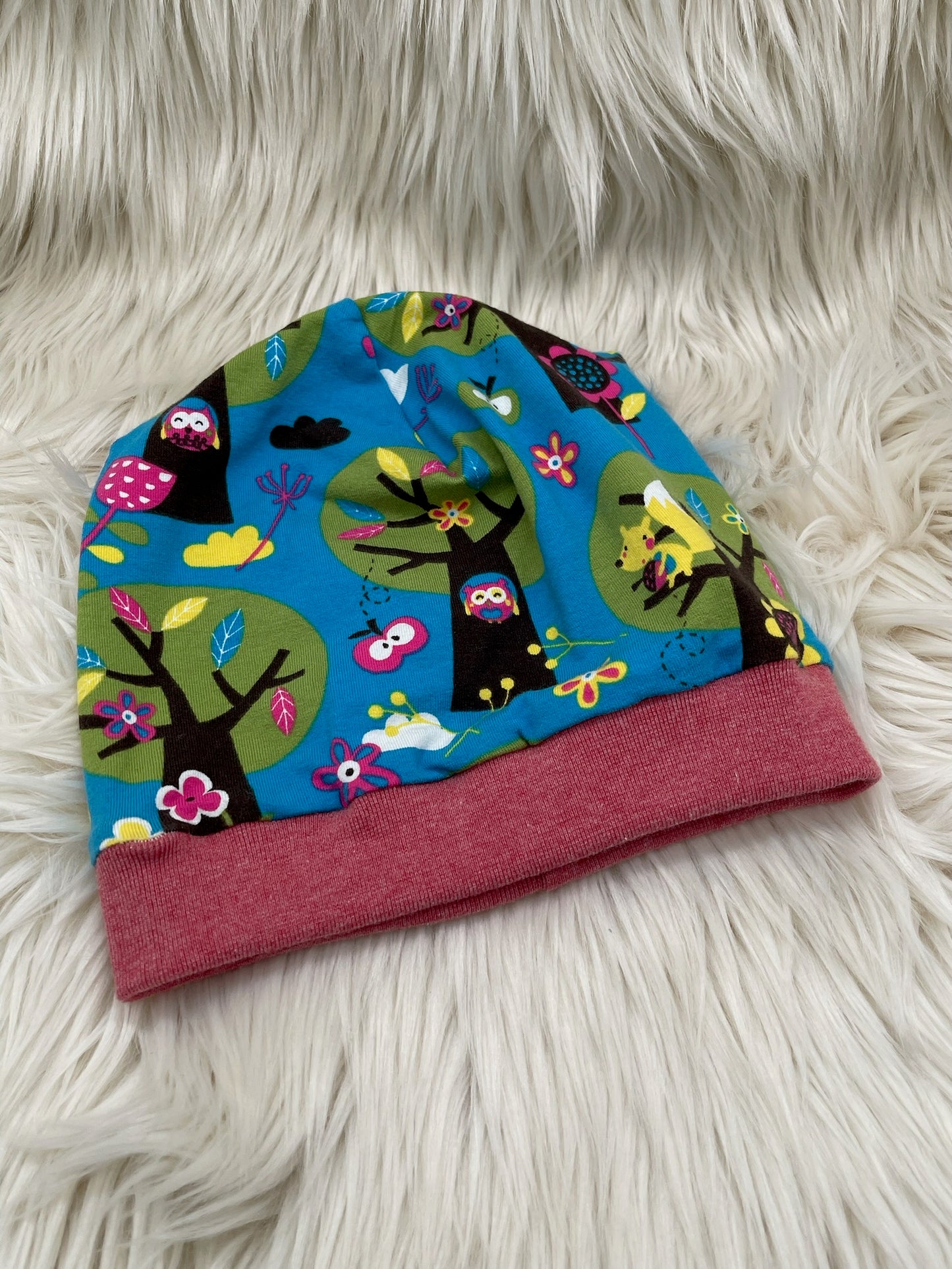 Beanie Eulen Park blau