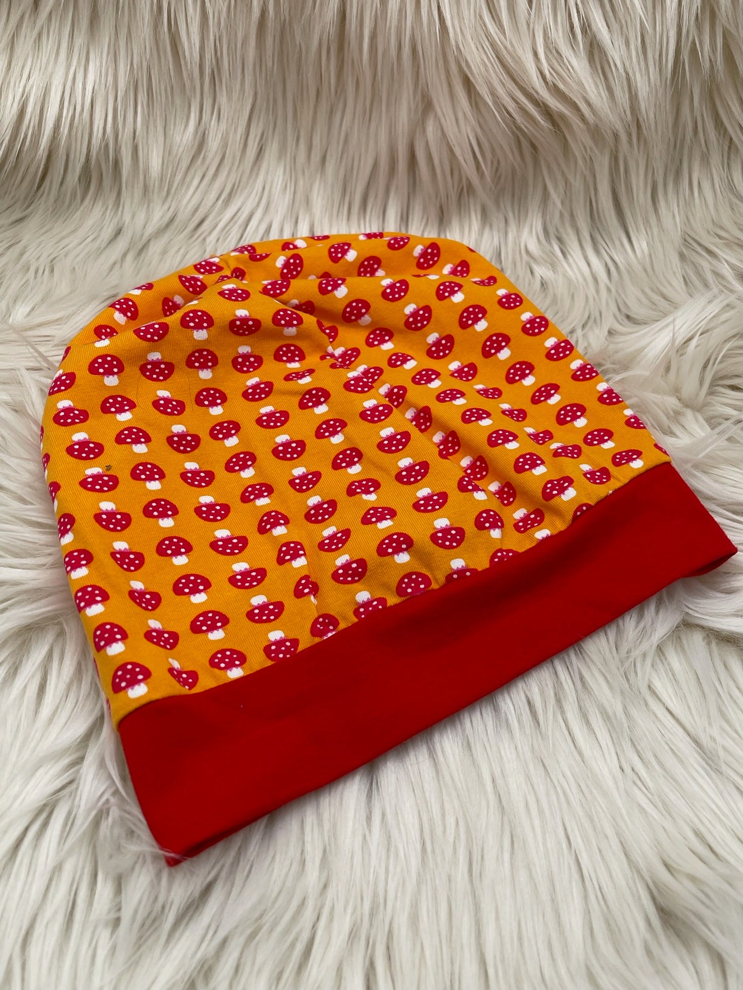 Beanie Pilze orange/rot