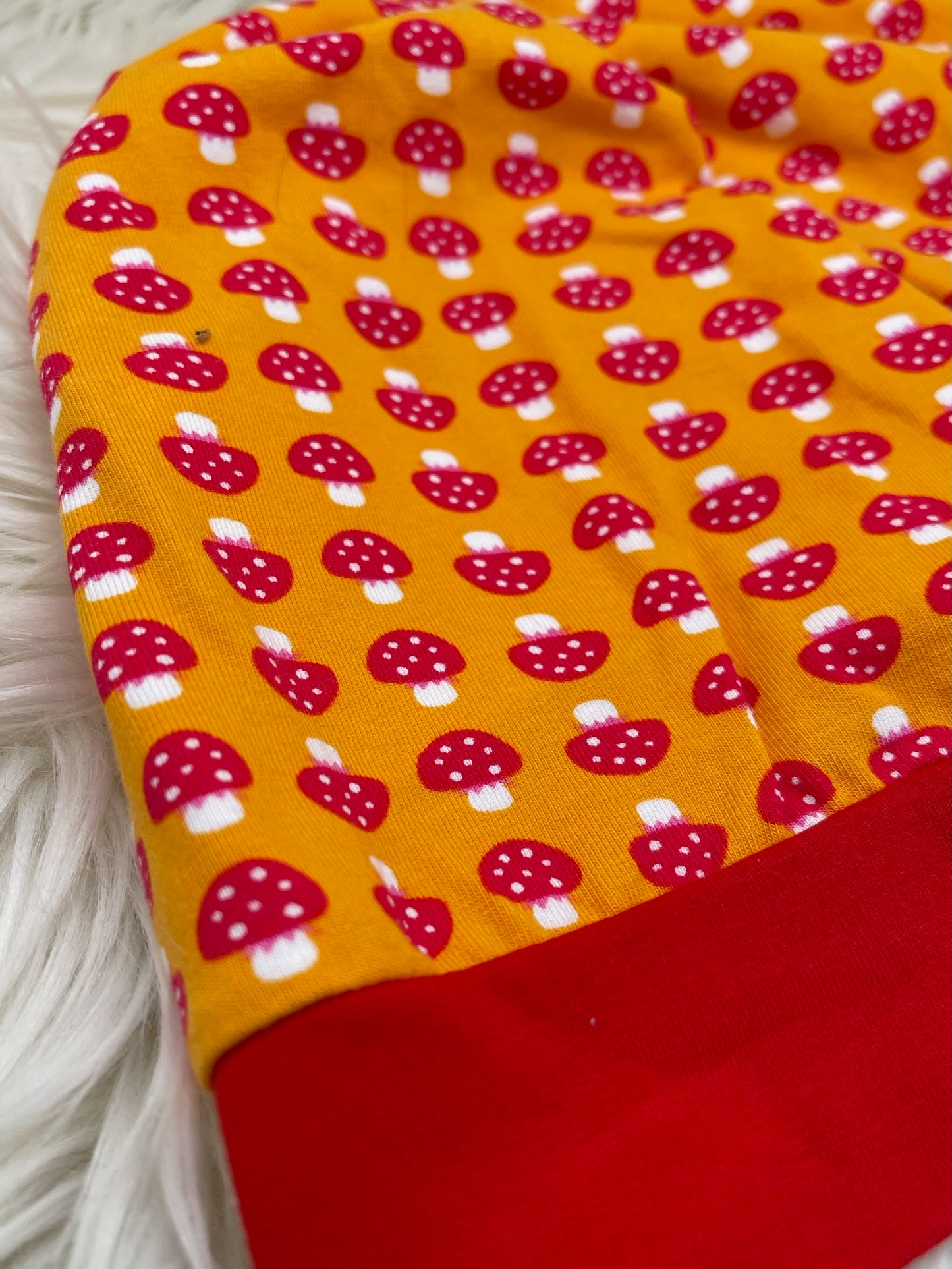 Beanie Pilze orange/rot