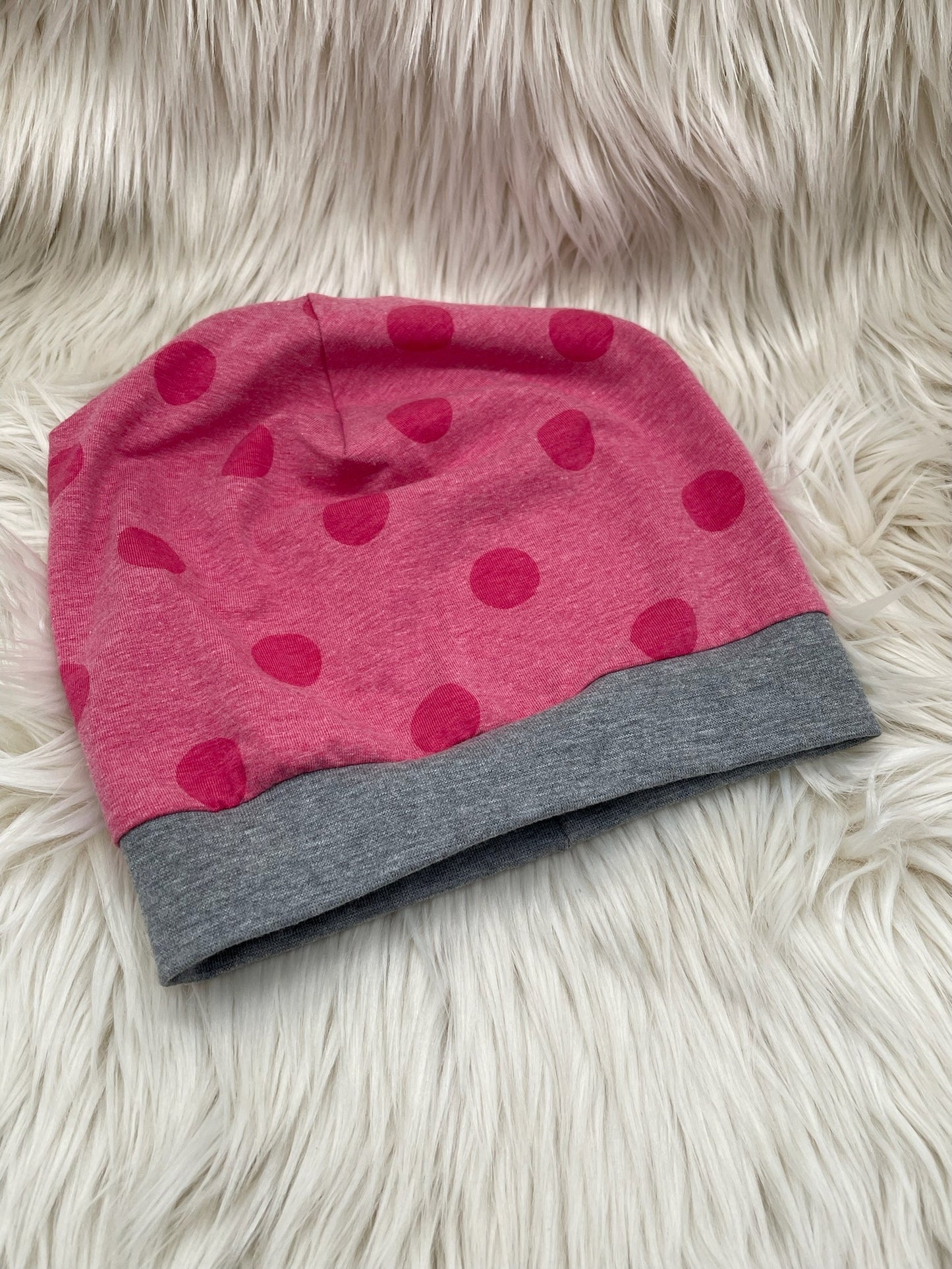 Beanie Punkte rosa