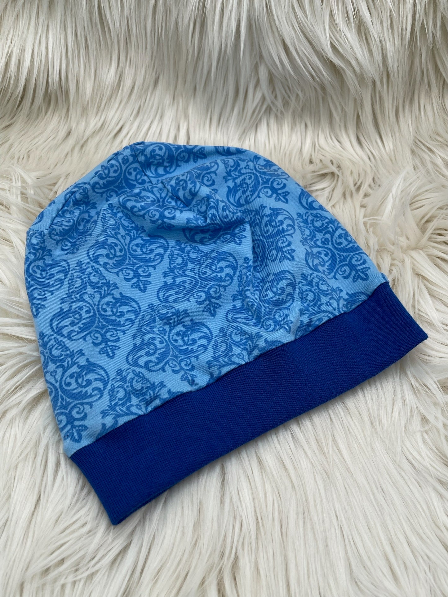 Beanie Ornamente blau