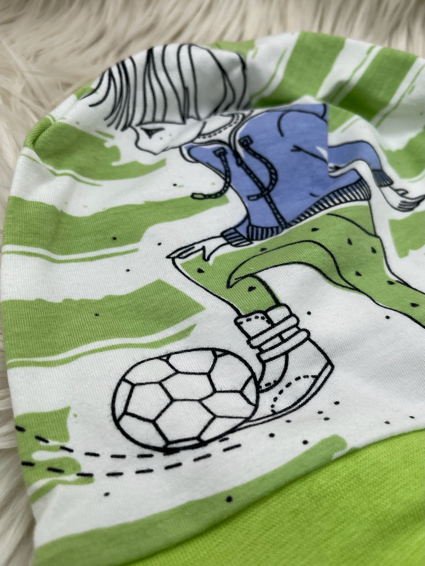 Beanie Fußballspieler grün/weiss