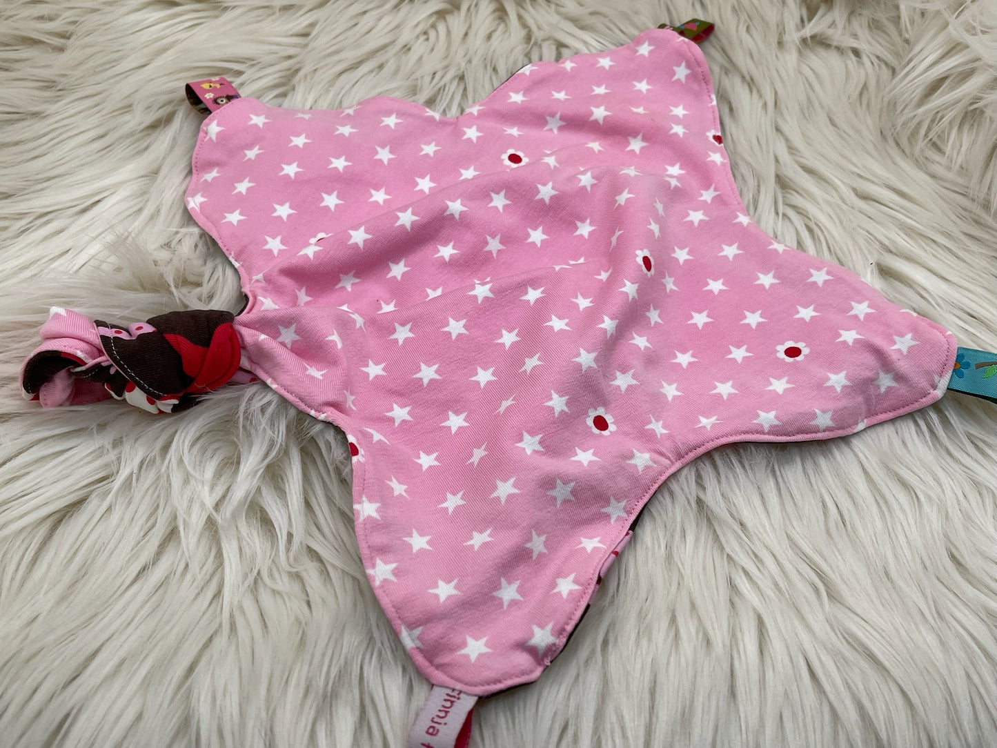 Schmusetuch Pferde rosa/braun