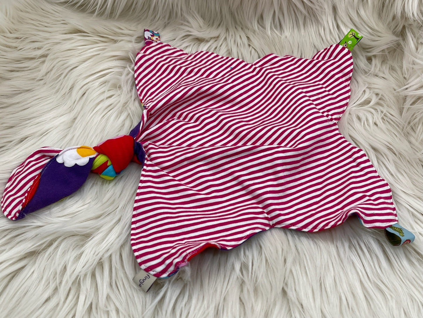 Schmusetuch Retro Blume lila