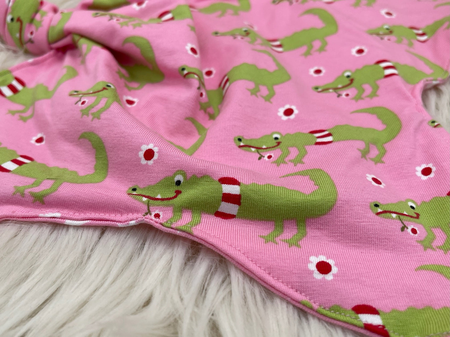 Schmusetuch Krokodil rosa