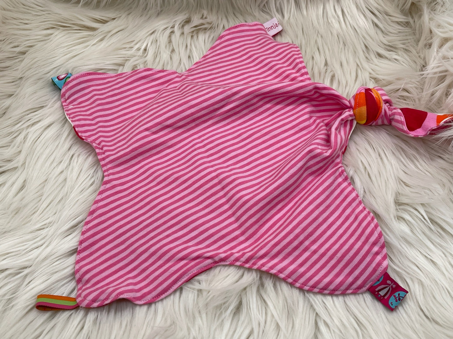 Schmusetuch Retro Blumen rosa